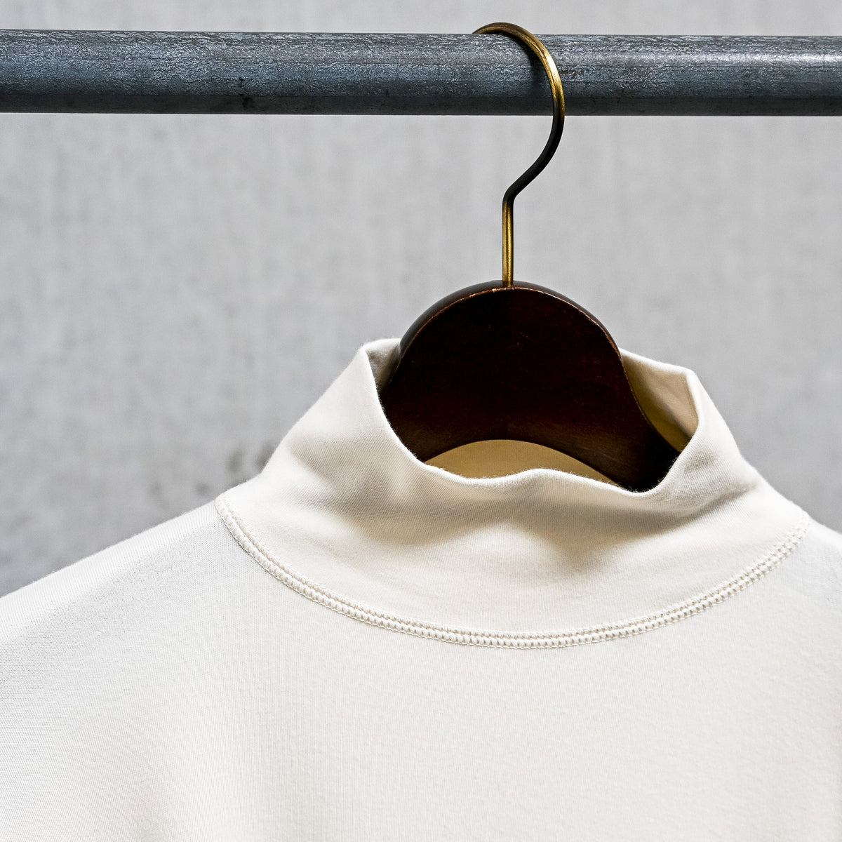 Olde Homesteader Interlock Mil Mock Neck Ivory
