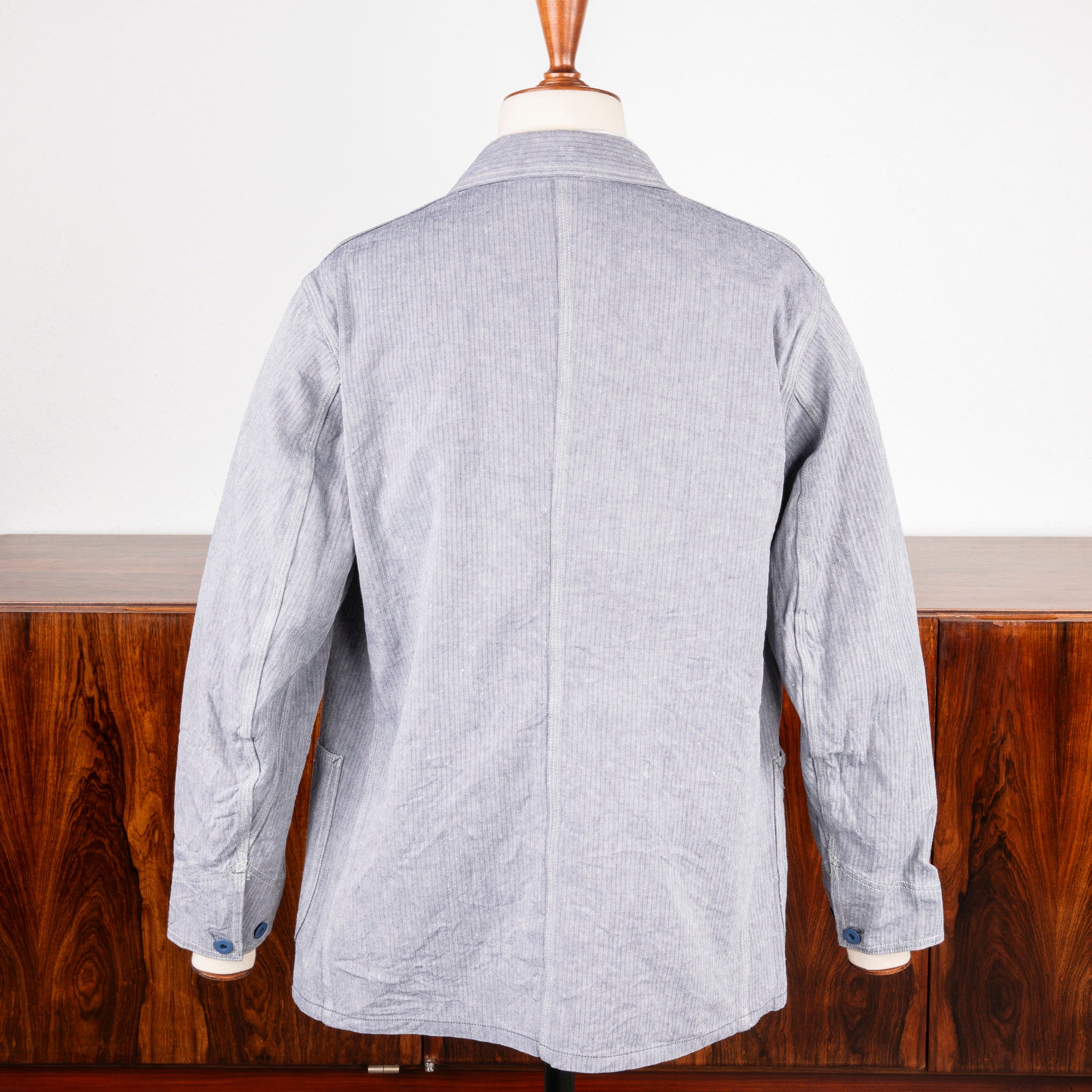 Cohérence Jackson Jacket Linen Cotton Chevron Blue – Frans Boone Store