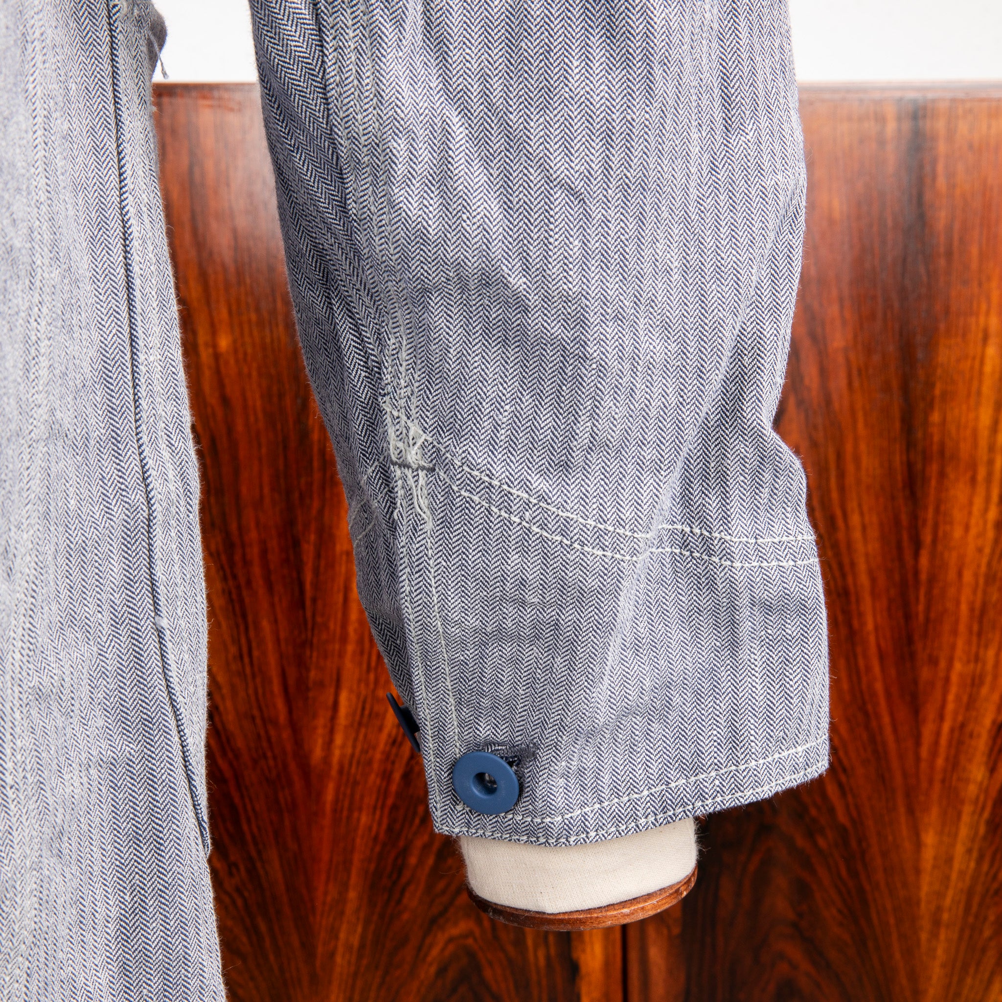 Cohérence Jackson Jacket Linen Cotton Chevron Blue – Frans Boone Store