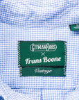 Gitman Vintage x Frans Boone Japanese woven vichy seersucker light blue