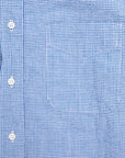 Gitman Vintage x Frans Boone Japanese woven vichy seersucker medium blue