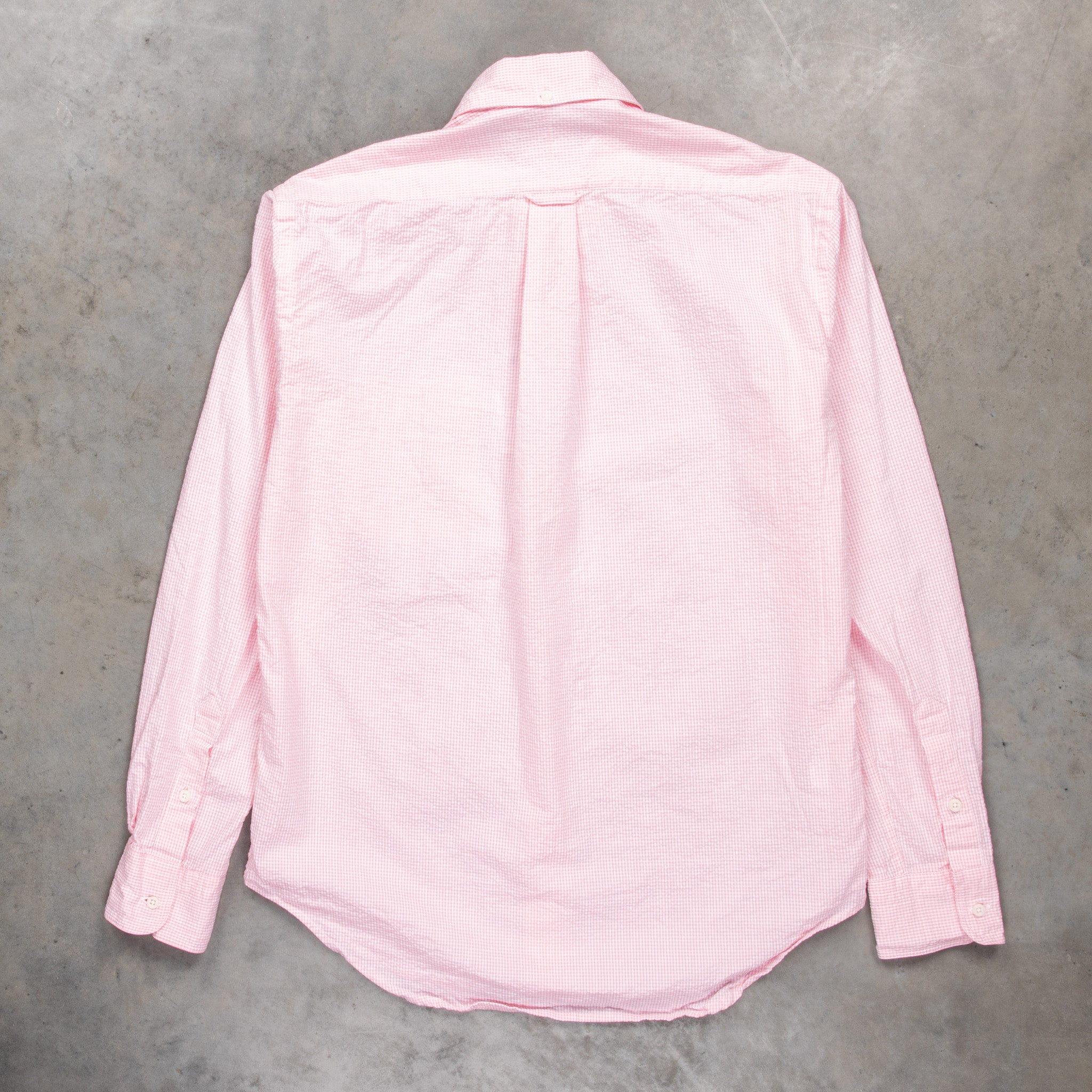 Gitman Vintage x Frans Boone Japanese woven vichy seersucker medium pink