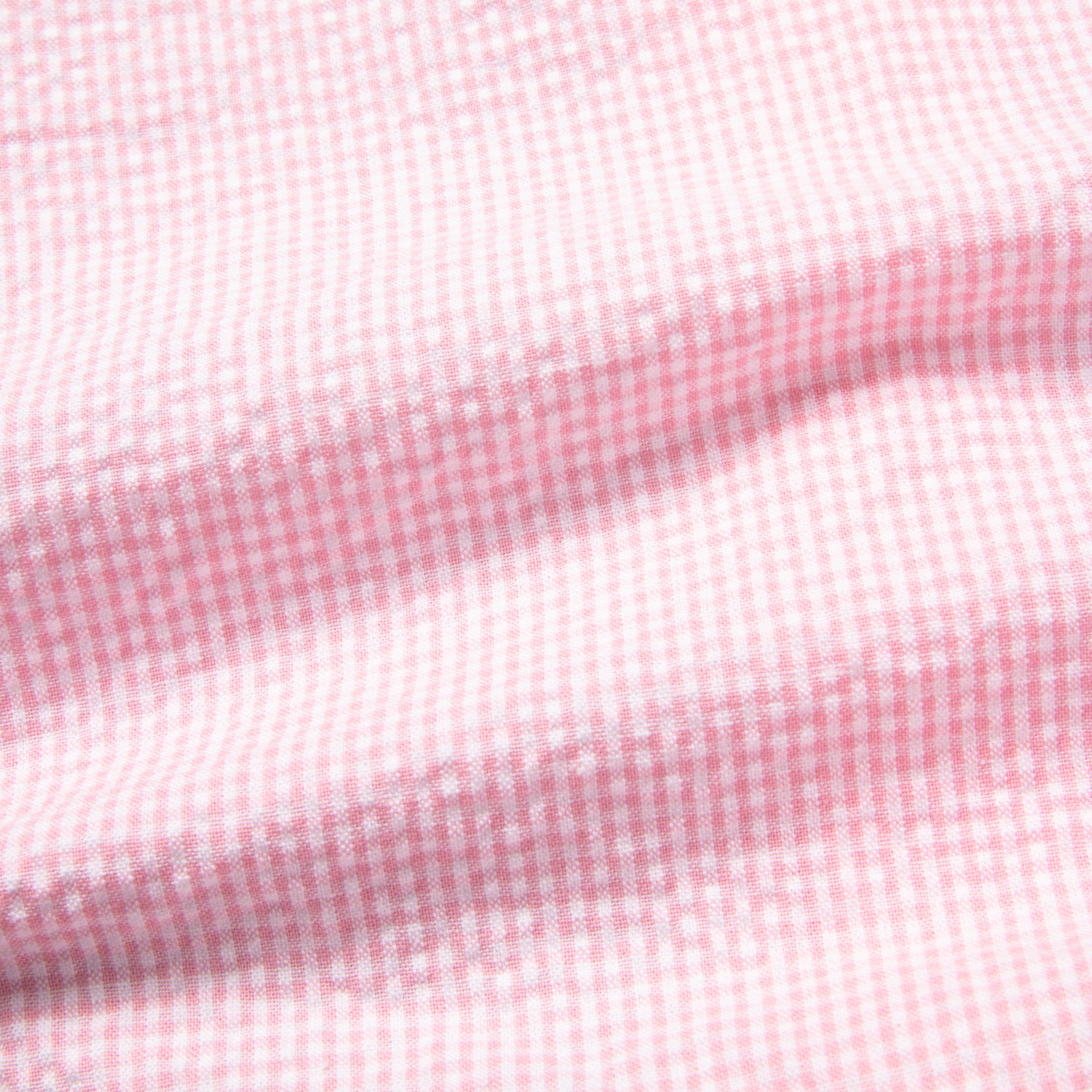 Gitman Vintage x Frans Boone Japanese woven vichy seersucker medium pink