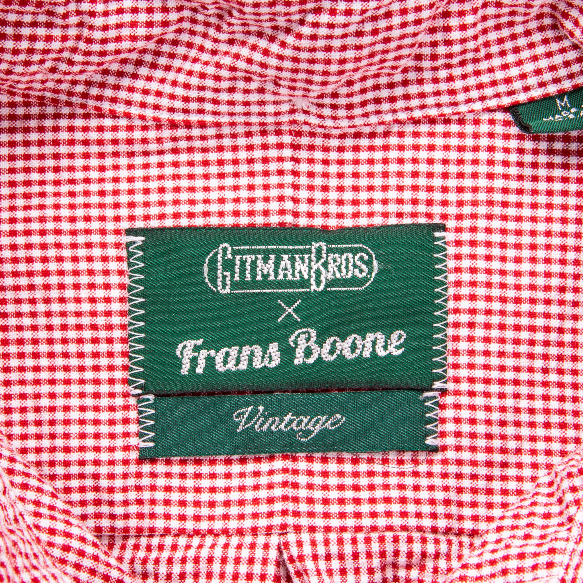Gitman Vintage x Frans Boone Japanese woven vichy seersucker medium red