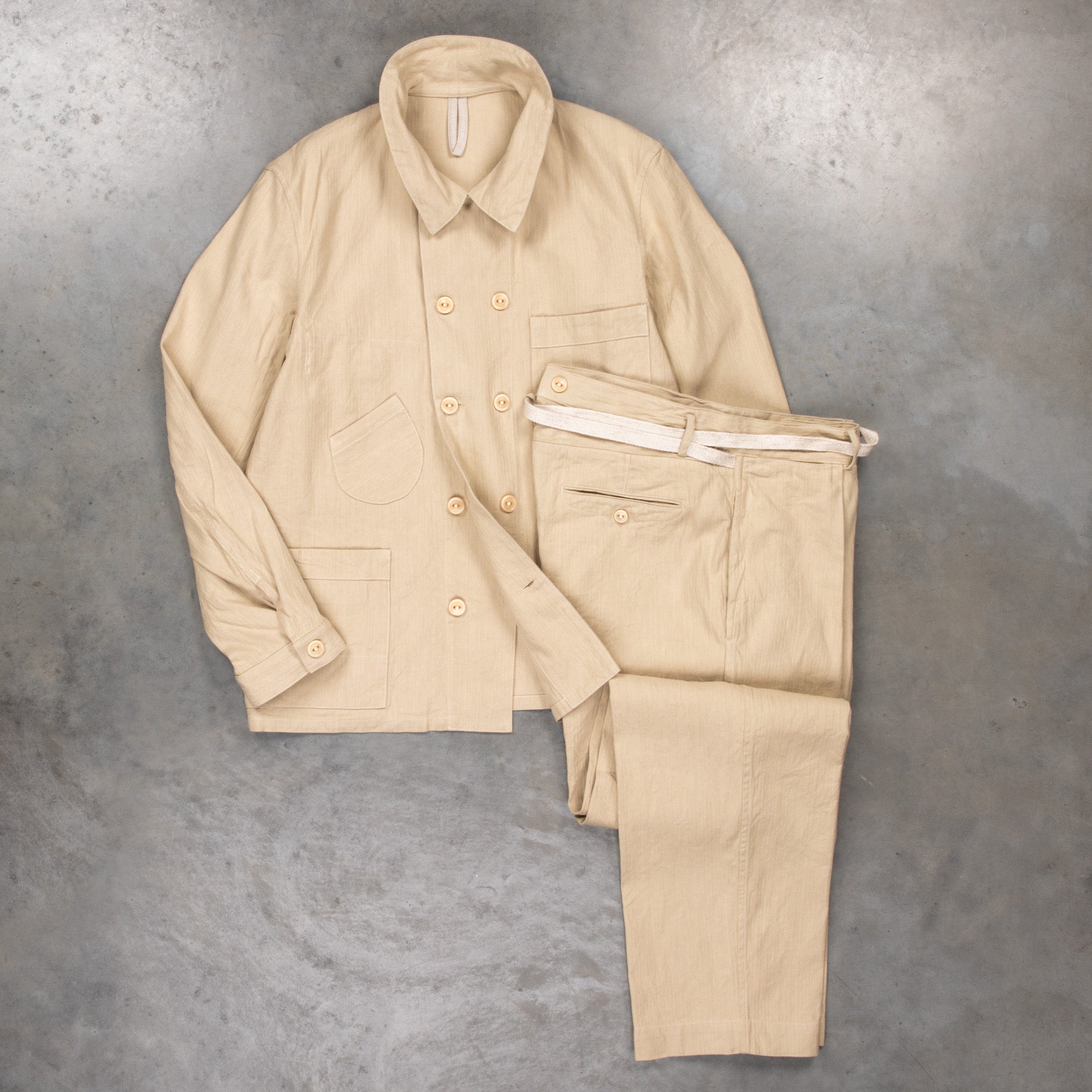 Cohérence Kees Jacket Linen Cotton Chevron Ivory – Frans Boone Store