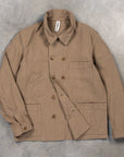 Cohérence Kees Jacket Linen Cotton Chevron Brown