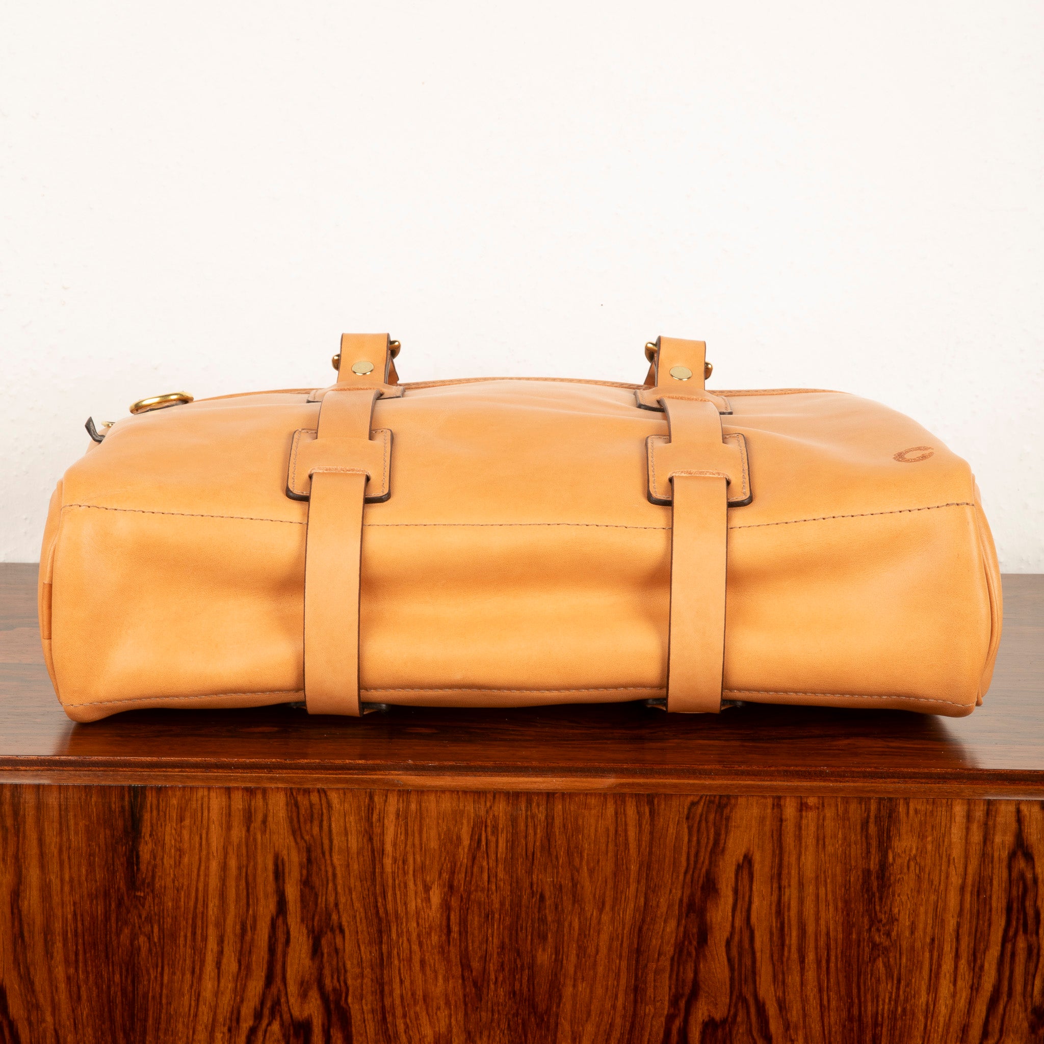 Croots Vegetable Tanned Leather Laptop Bag Natural