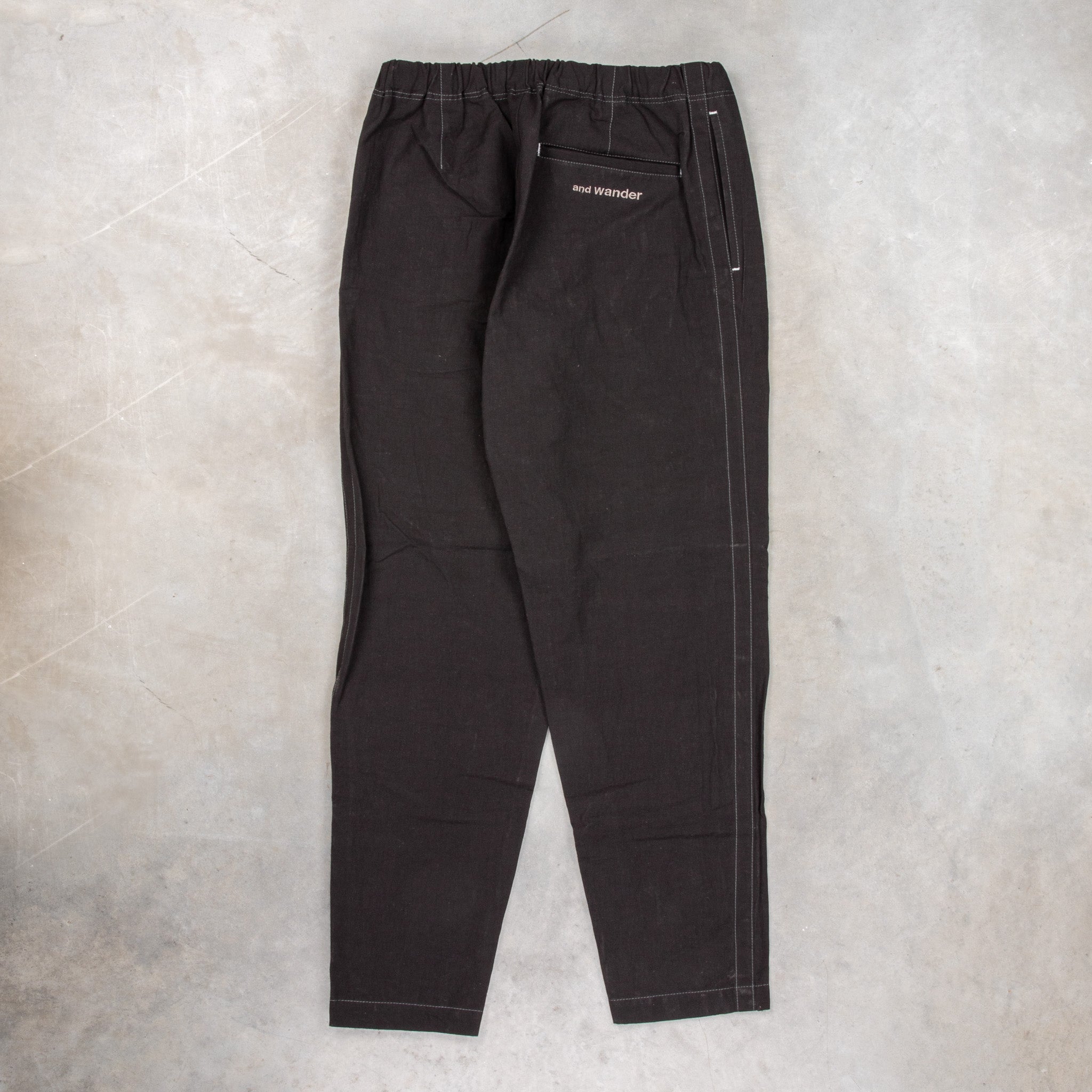 And Wander Linen Drawstring Pants Black