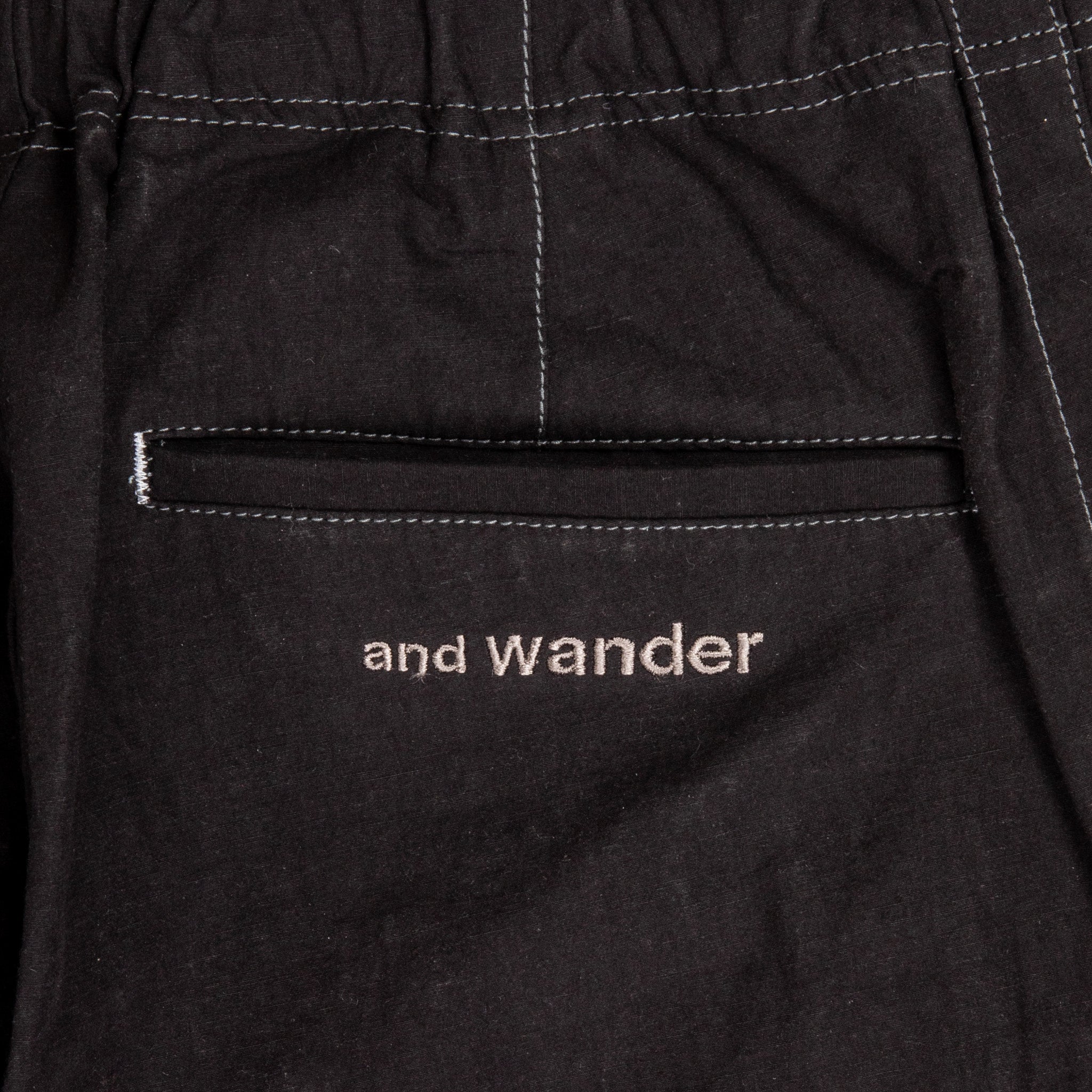 And Wander Linen Drawstring Pants Black