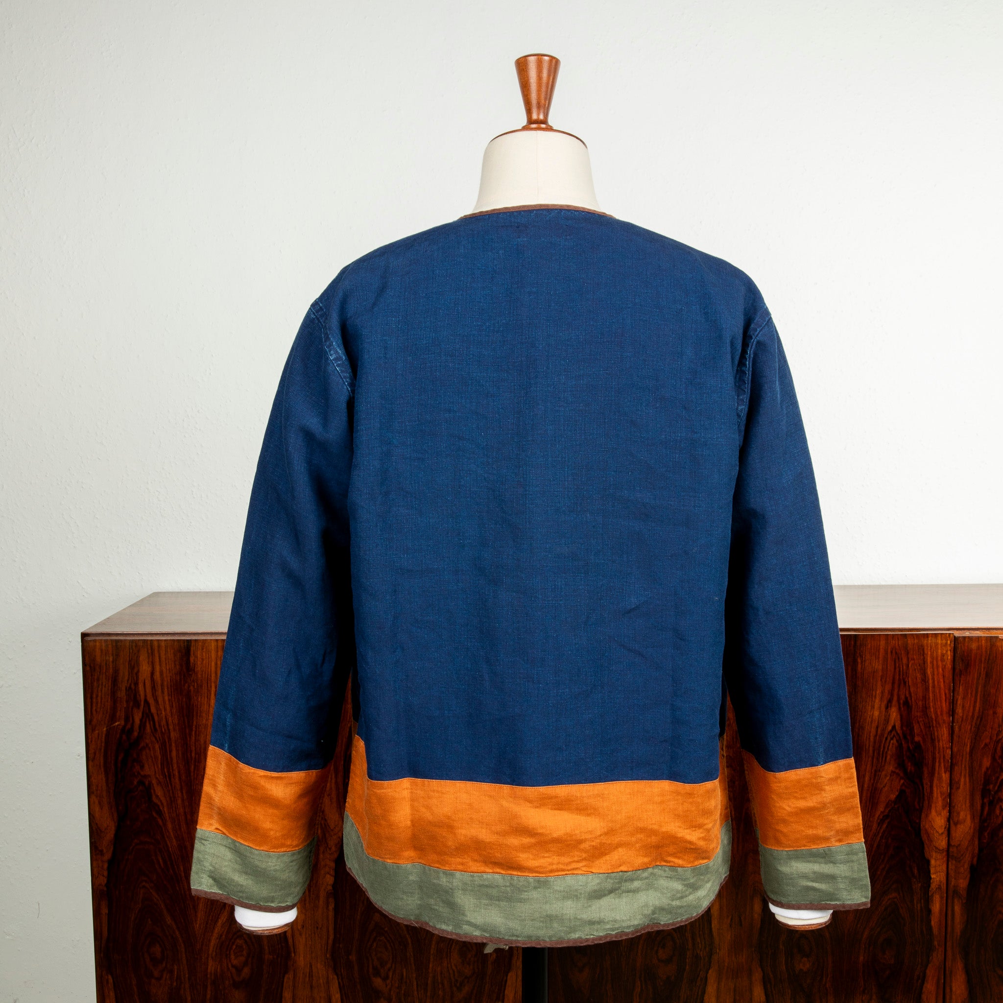 Maru Sankaku Peke Indigo Linen Haori jacket