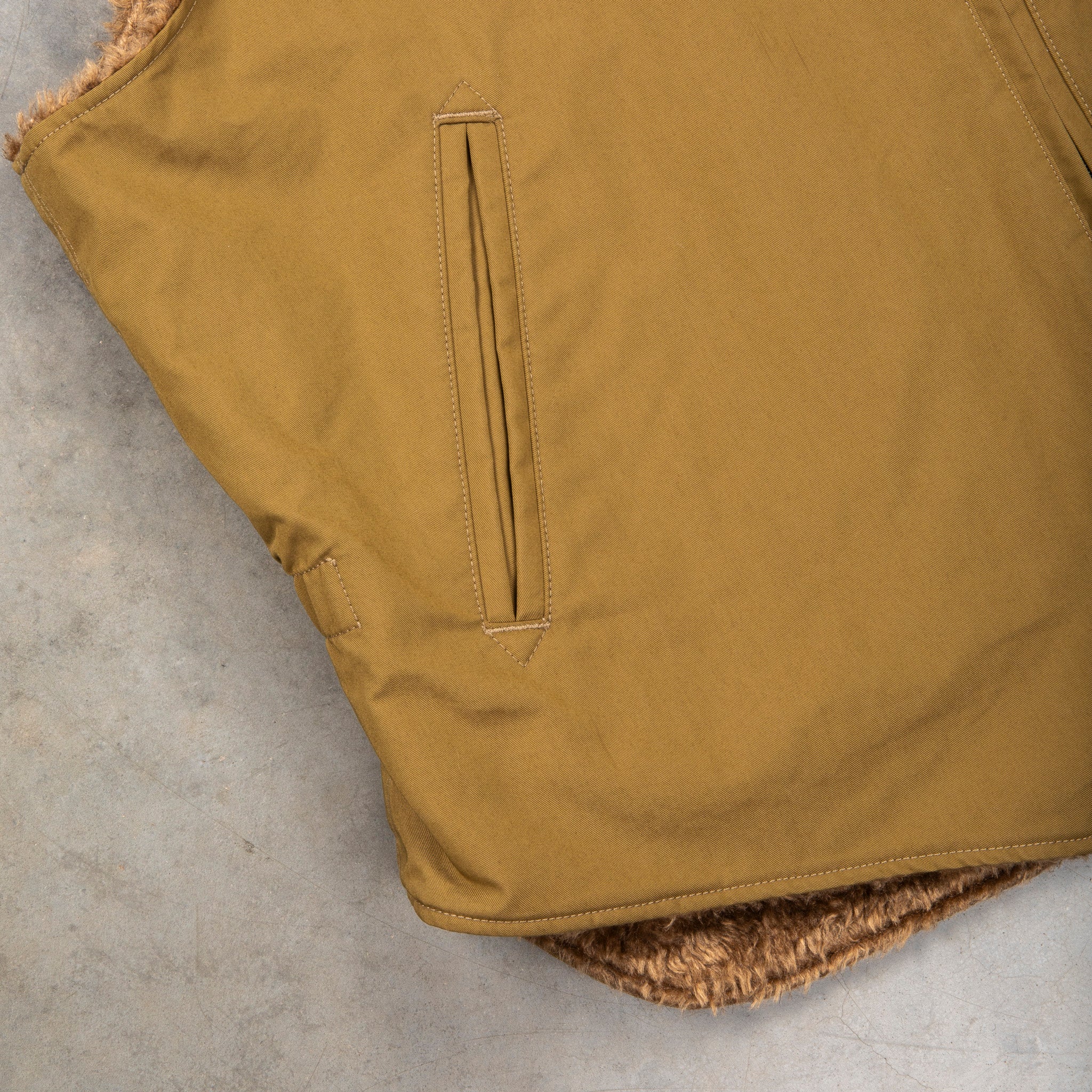 Engineered Garments LL Vest Khaki Nyco Twill