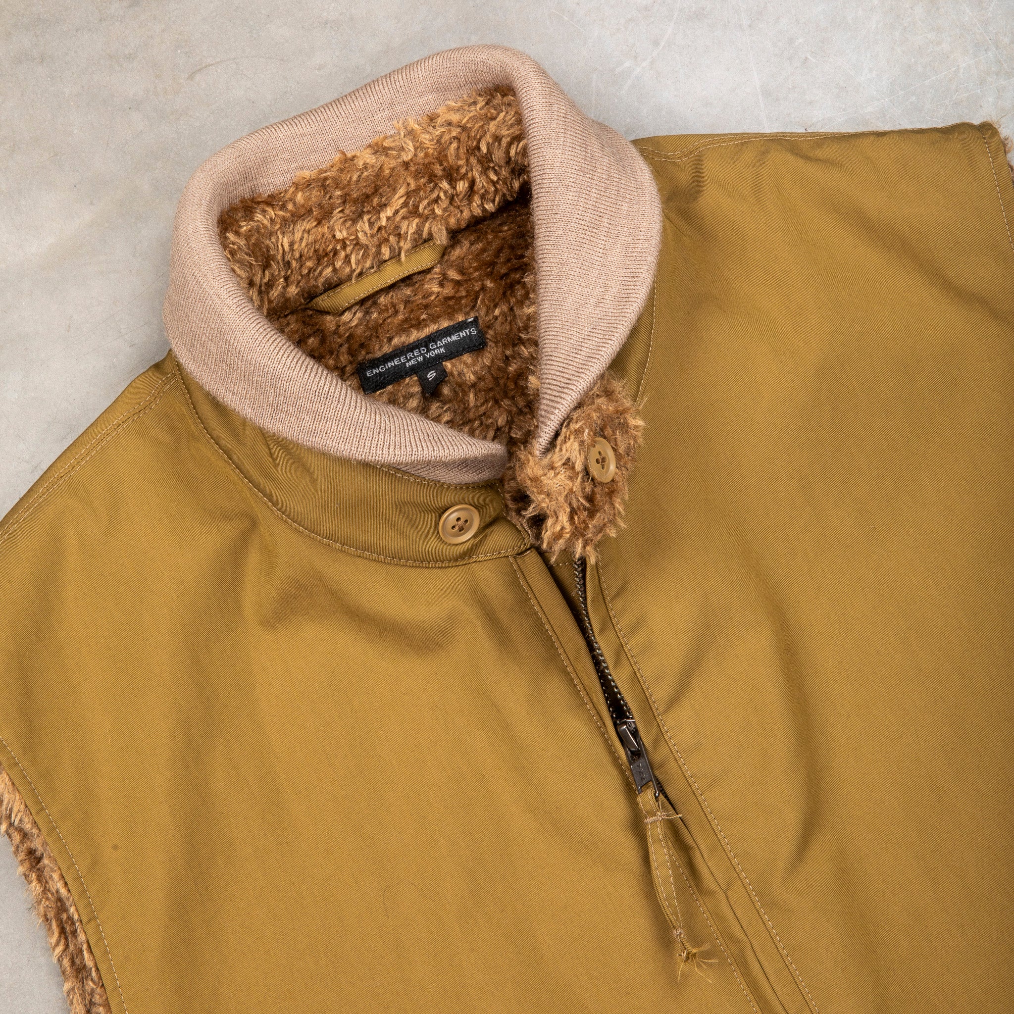Engineered Garments LL Vest Khaki Nyco Twill – Frans Boone Store
