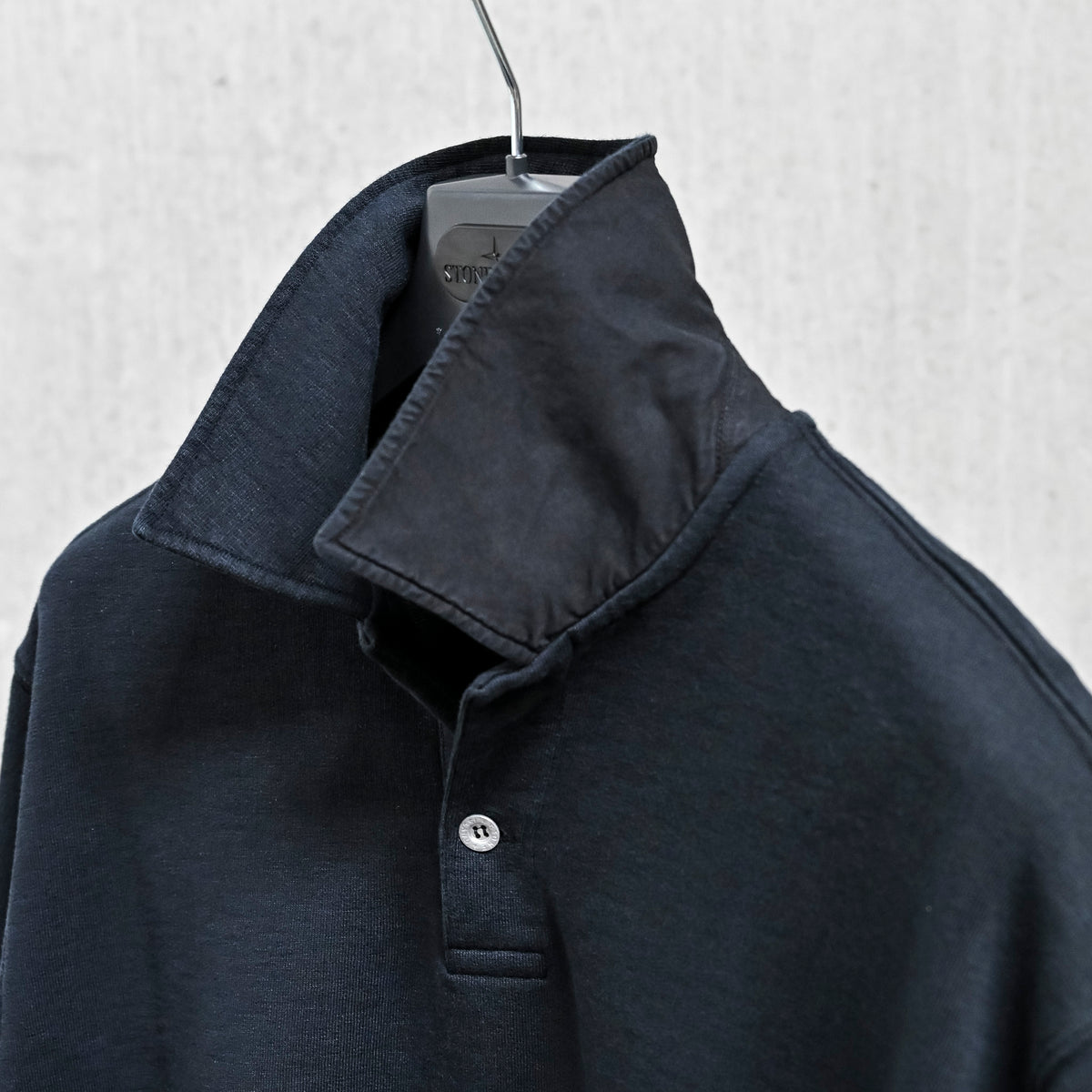 Stone Island Tubular Longsleeve Polo Shirt Oversized-fit Blue Navy
