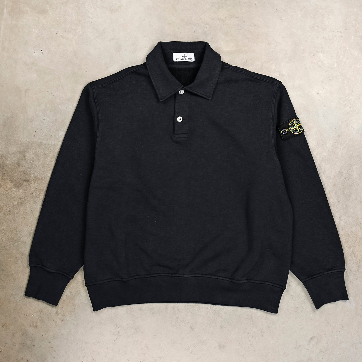 Stone Island Tubular Longsleeve Polo Shirt Oversized-fit Blue Navy
