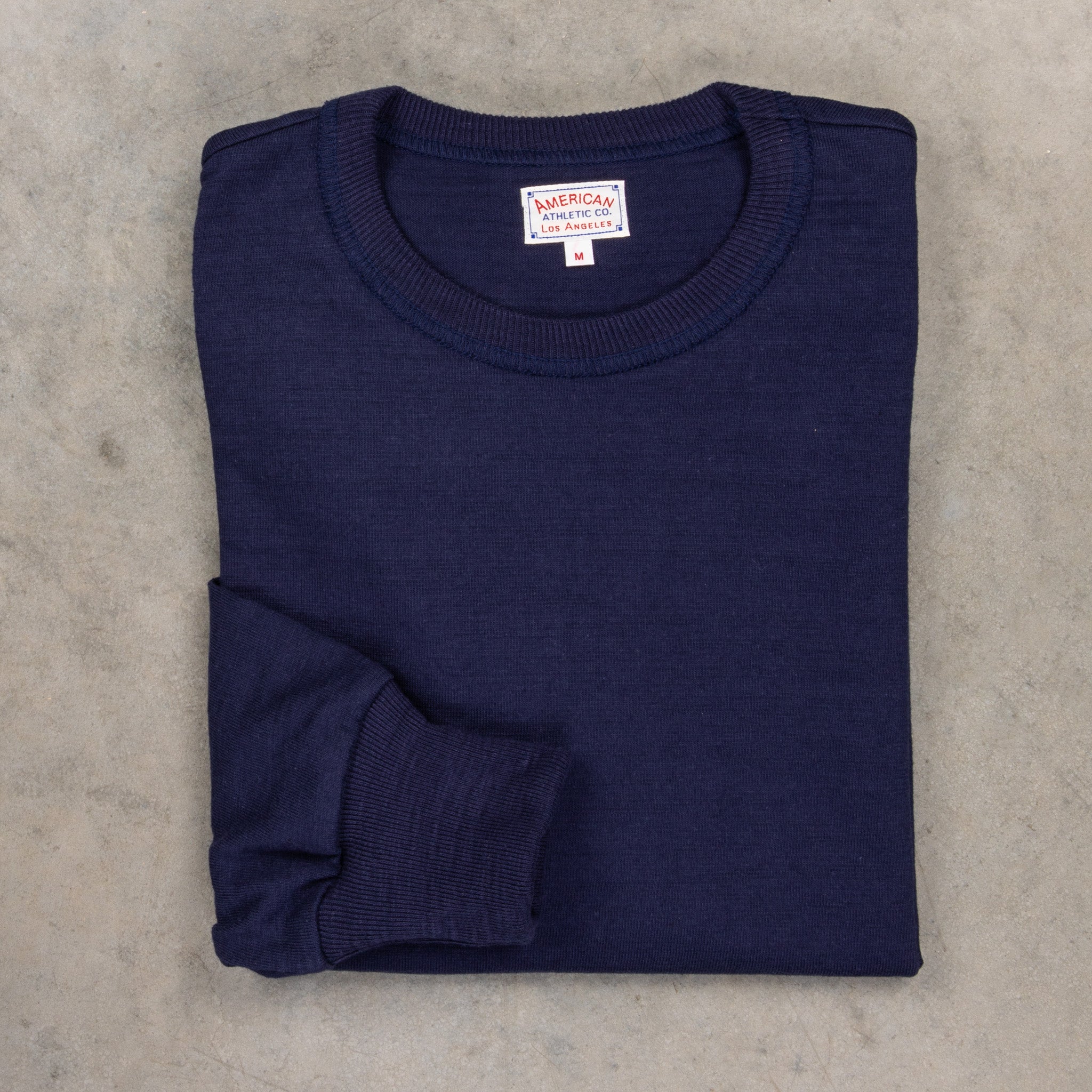 The Real McCoy&#39;s Athletic L/S T-shirt / Loopwheel Navy