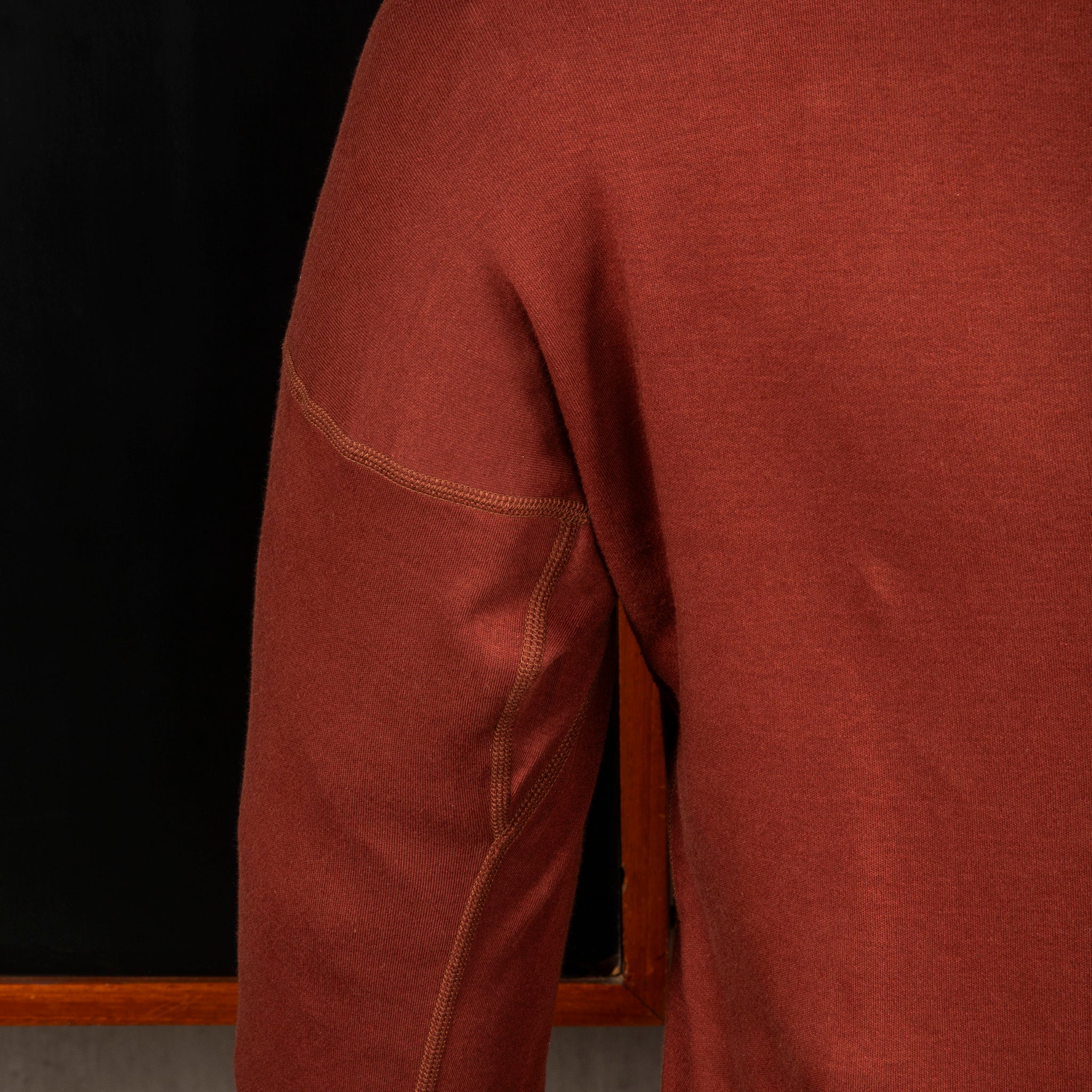 Olde Homesteader Interlock Mil Mock Neck Mahogany