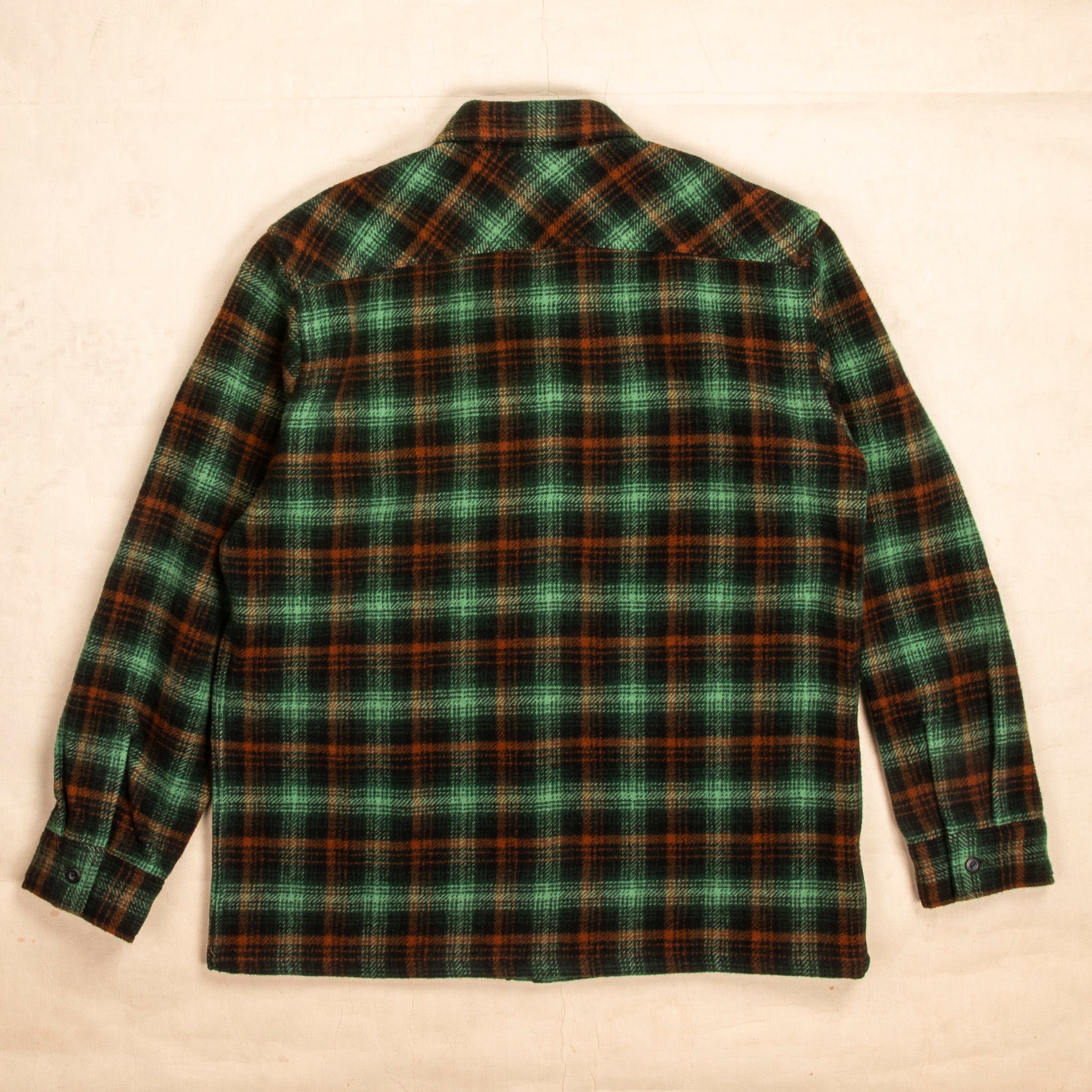 RRL Mason Wool Twill Overshirt Green Plaid