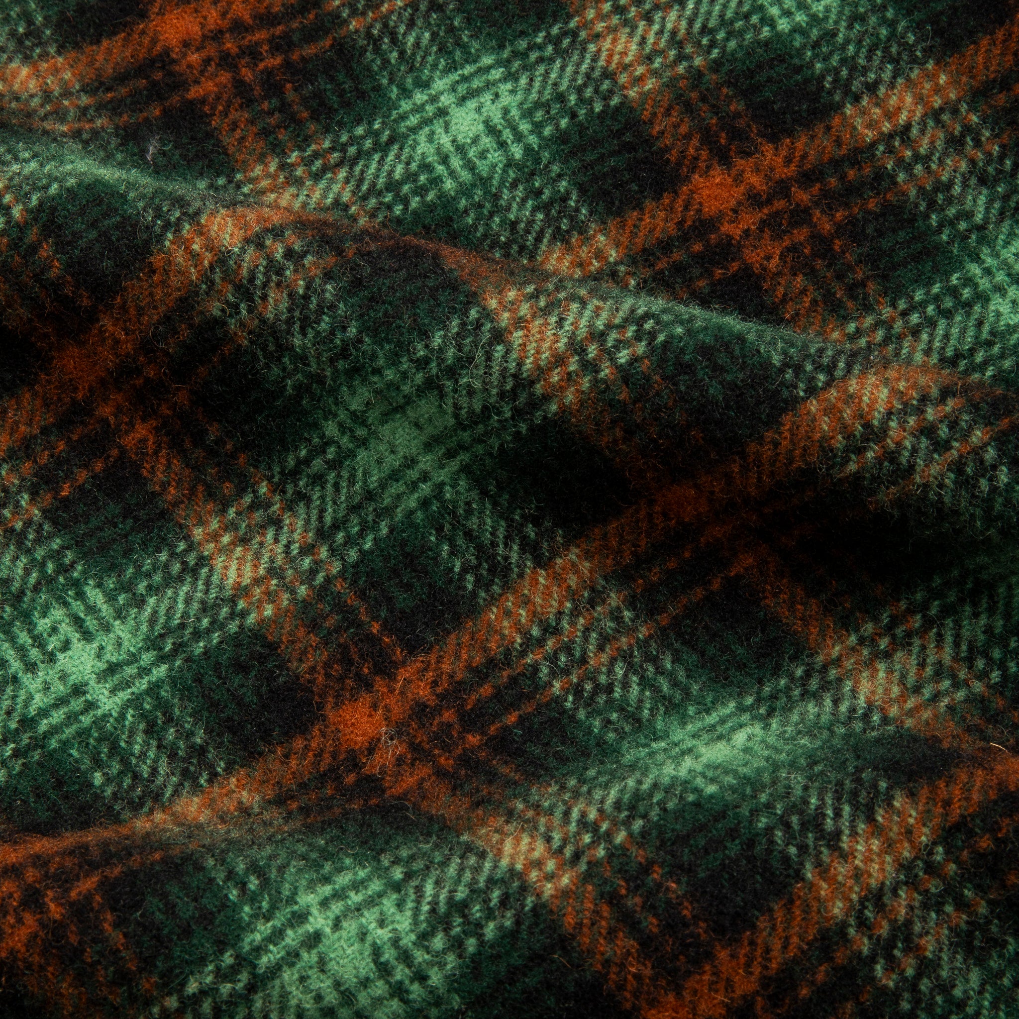 RRL Mason Wool Twill Overshirt Green Plaid