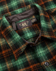 RRL Mason Wool Twill Overshirt Green Plaid