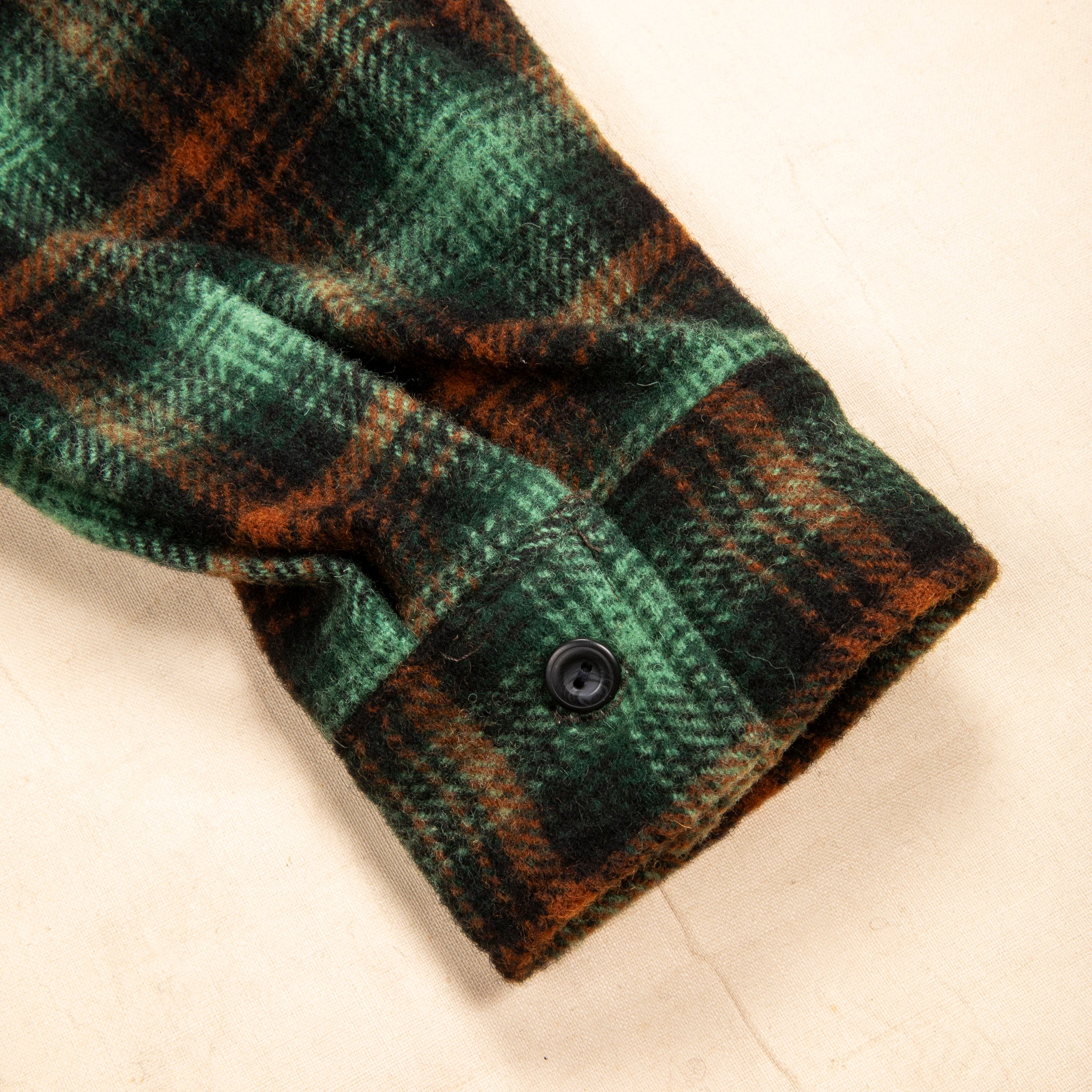 RRL Mason Wool Twill Overshirt Green Plaid