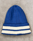 The Real McCoy's Striped Cotton Knit Cap Blue