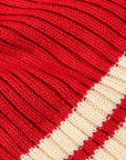 The Real McCoy's Striped Cotton Knit Cap Red