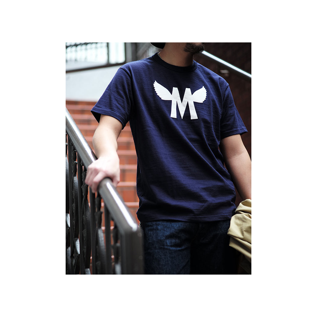 The Real McCoy's Athletic Loopwheel T-Shirt "Flying M" Navy