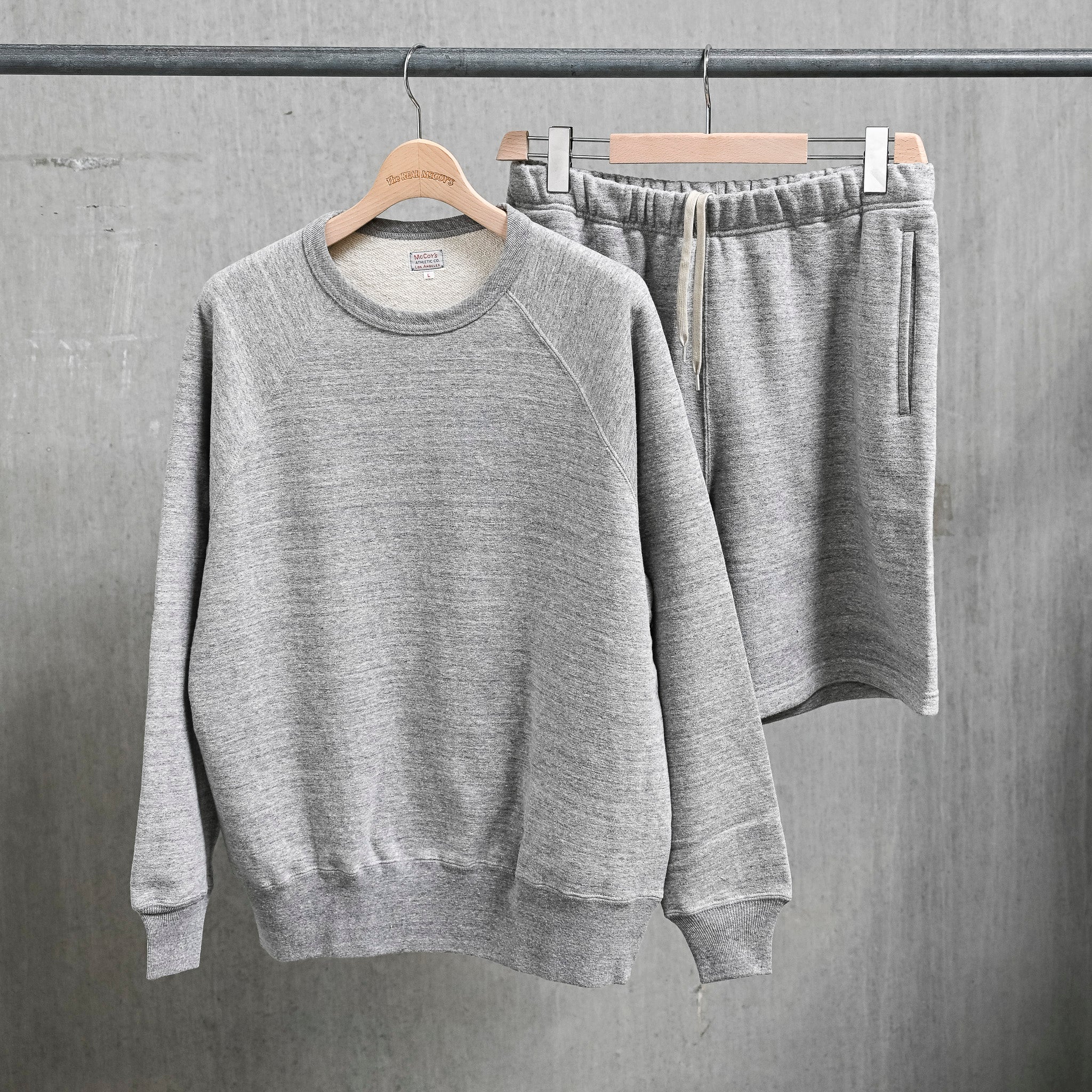 The Real McCoy's 9 OZ. Loopwheel Sweat Shorts Gray