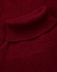 The Real McCoy's Fisherman's Turtle Neck Sweater Maroon