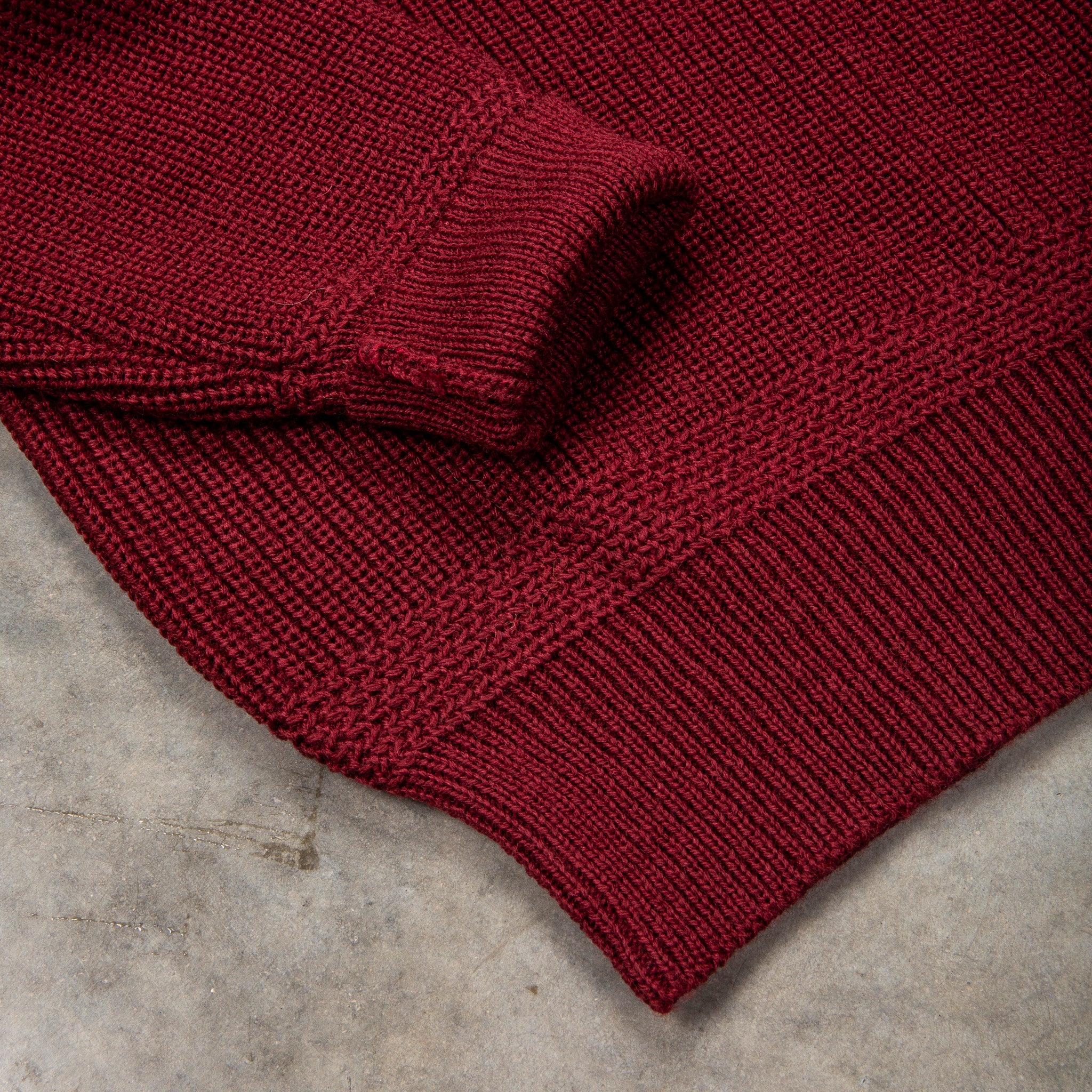 The Real McCoy&#39;s Fisherman&#39;s Turtle Neck Sweater Maroon