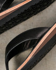 The Real McCoy's Leather Arched Sandal Raw Black