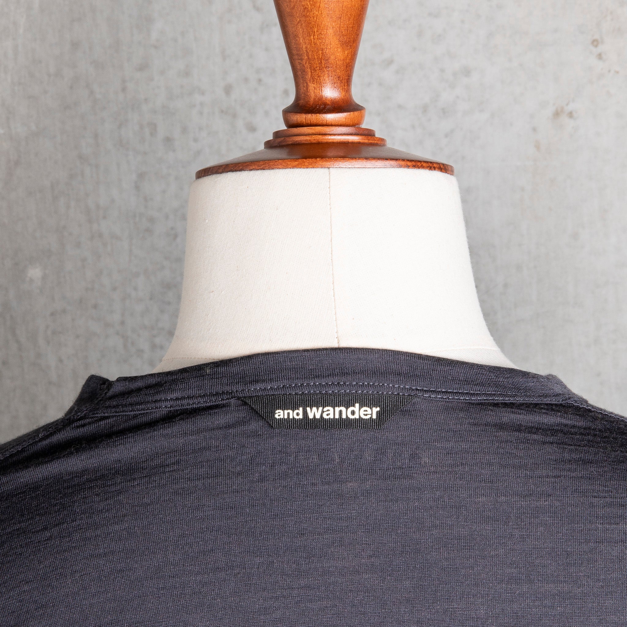 And Wander Merino Base LS Tee Charcoal