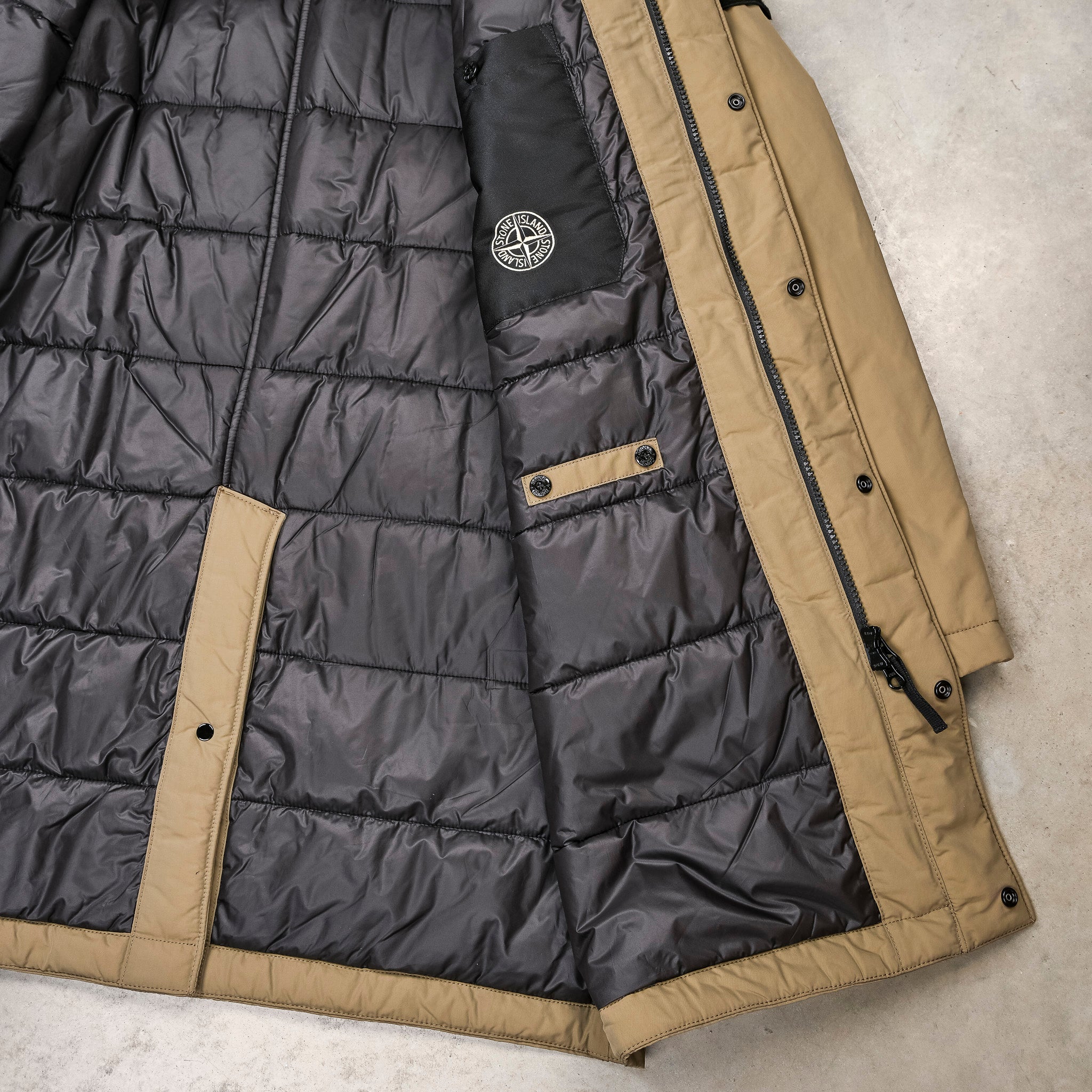 Stone Island Micro Reps Down Car Coat Military Green – Frans Boone