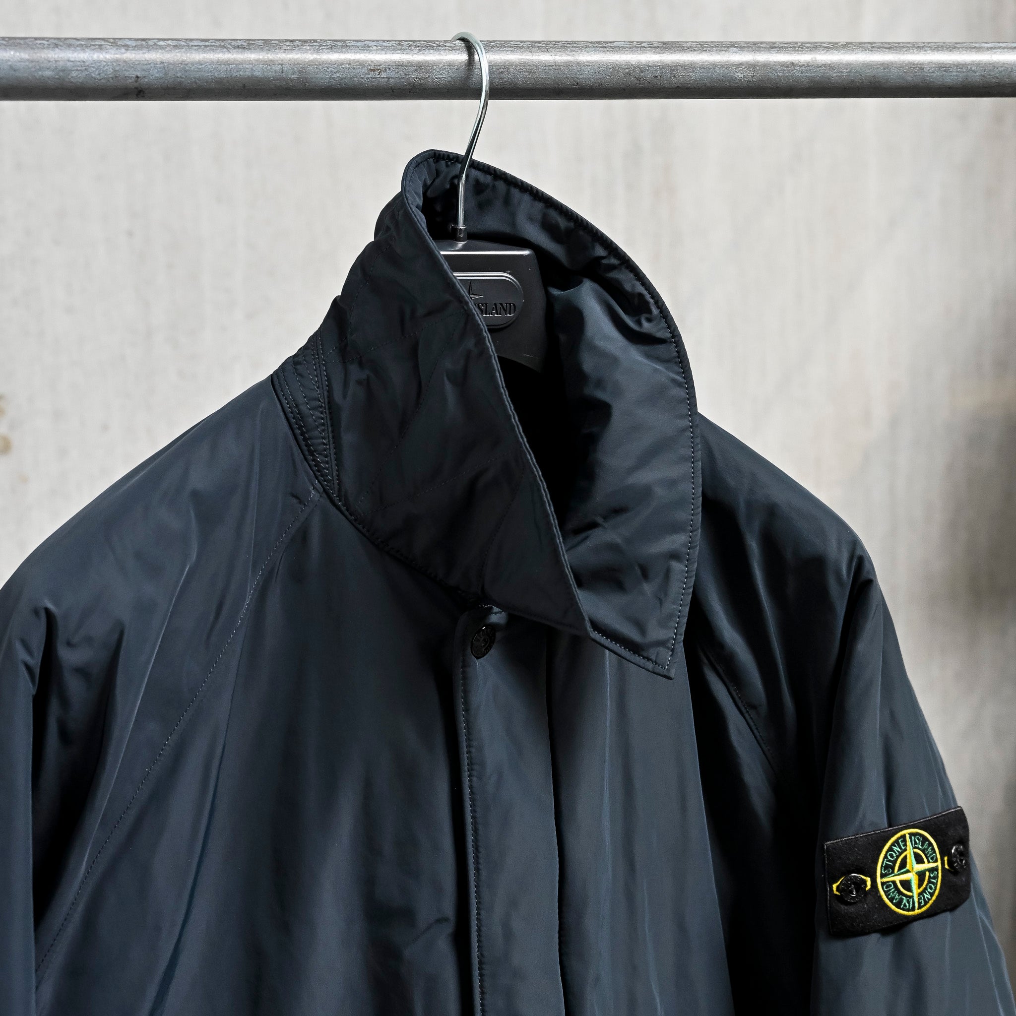 Stone Island Micro Reps Down Car Coat Navy Blue