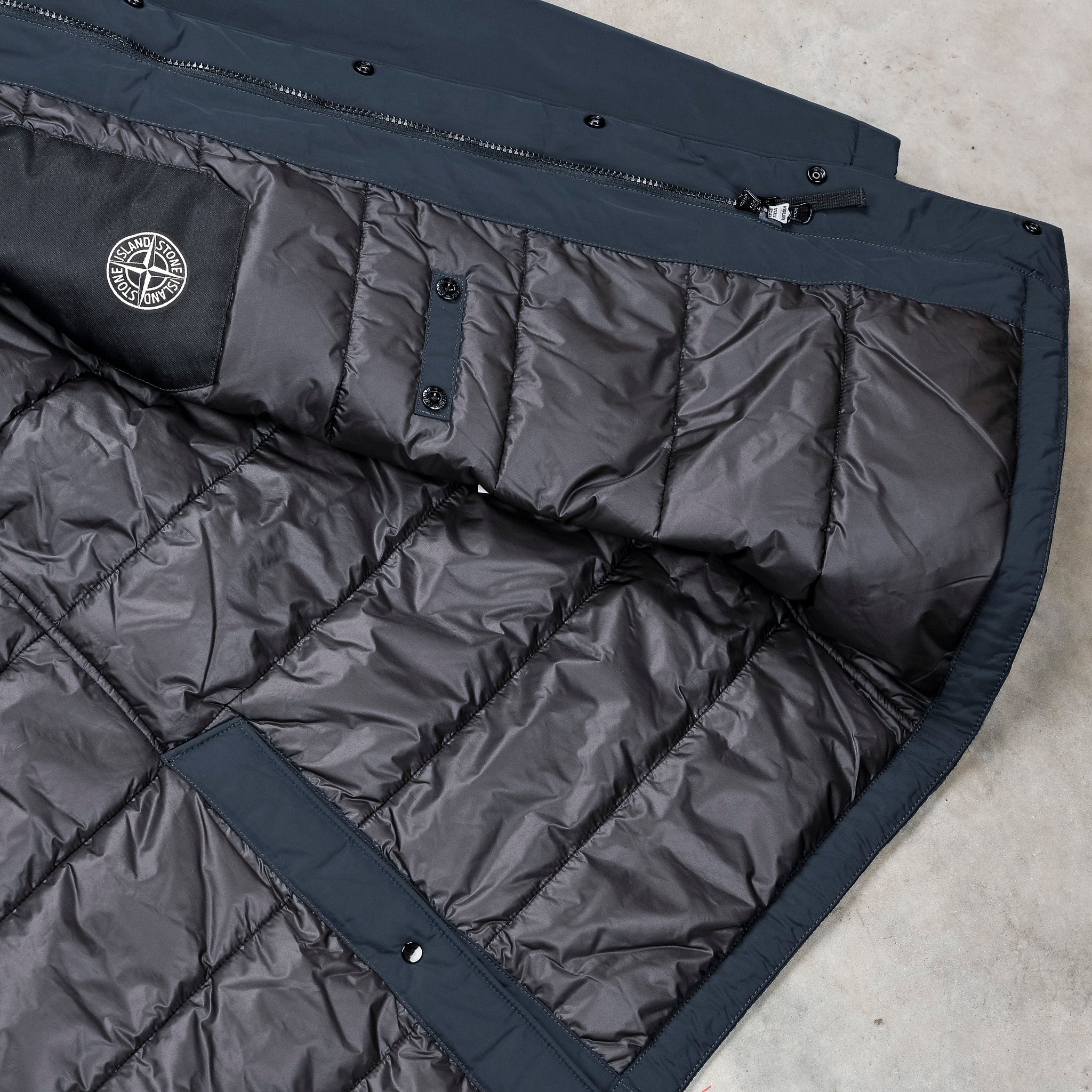 Stone Island Micro Reps Down Car Coat Navy Blue