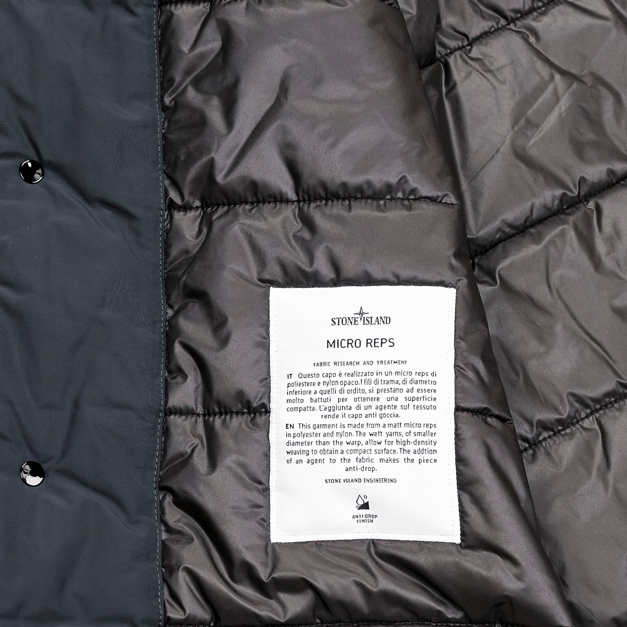 Stone Island Micro Reps Down Car Coat Navy Blue