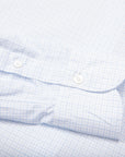 Finamore Napoli Collo Luigi 170's Poplin Shirt Quadretti Cielo