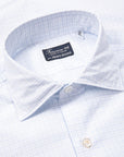 Finamore Milano Collo Luigi 170's Poplin Shirt Quadretti Cielo