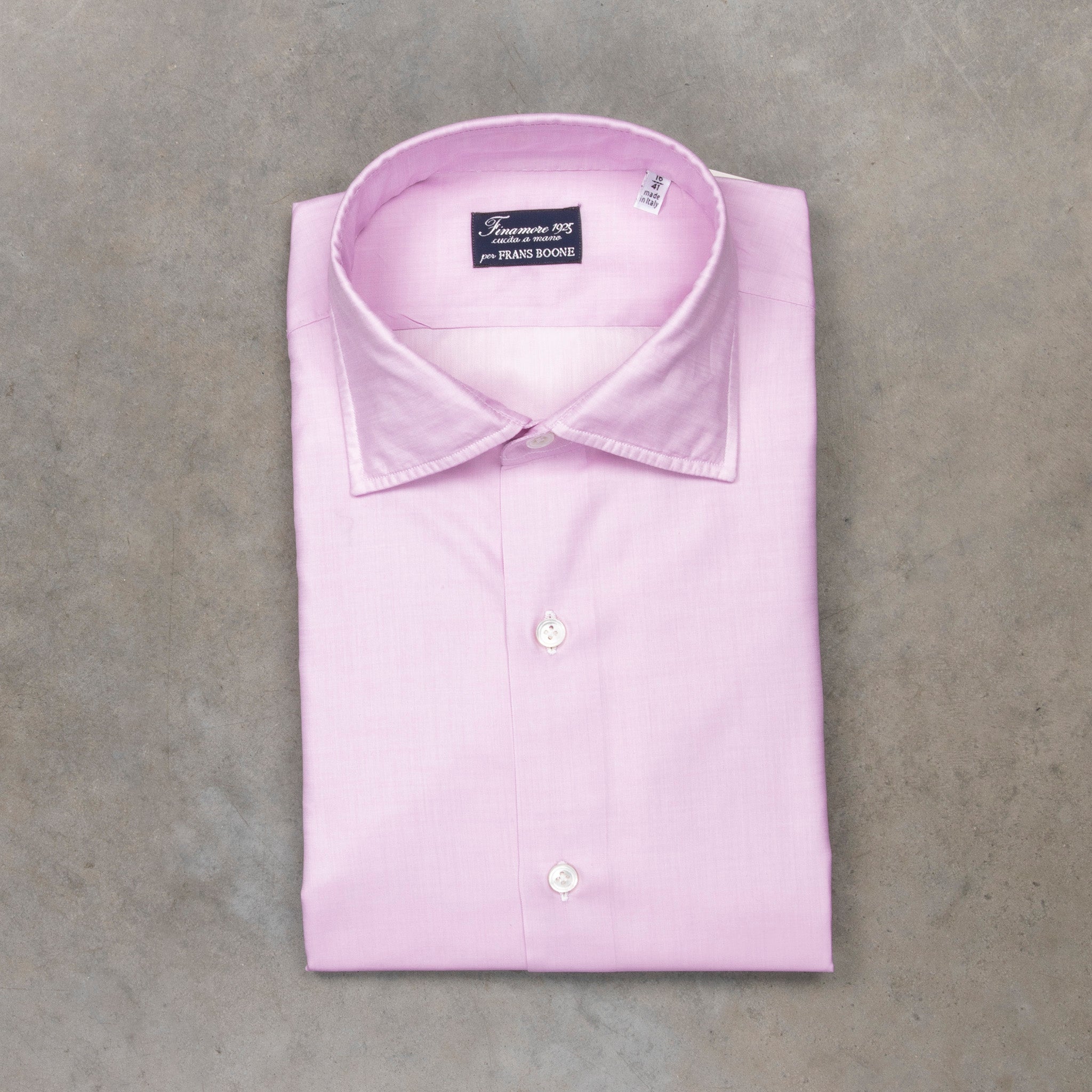 Finamore Milano Collo Luigi Carlo Riva 180&#39;s Twill Shirt Rosa Malva