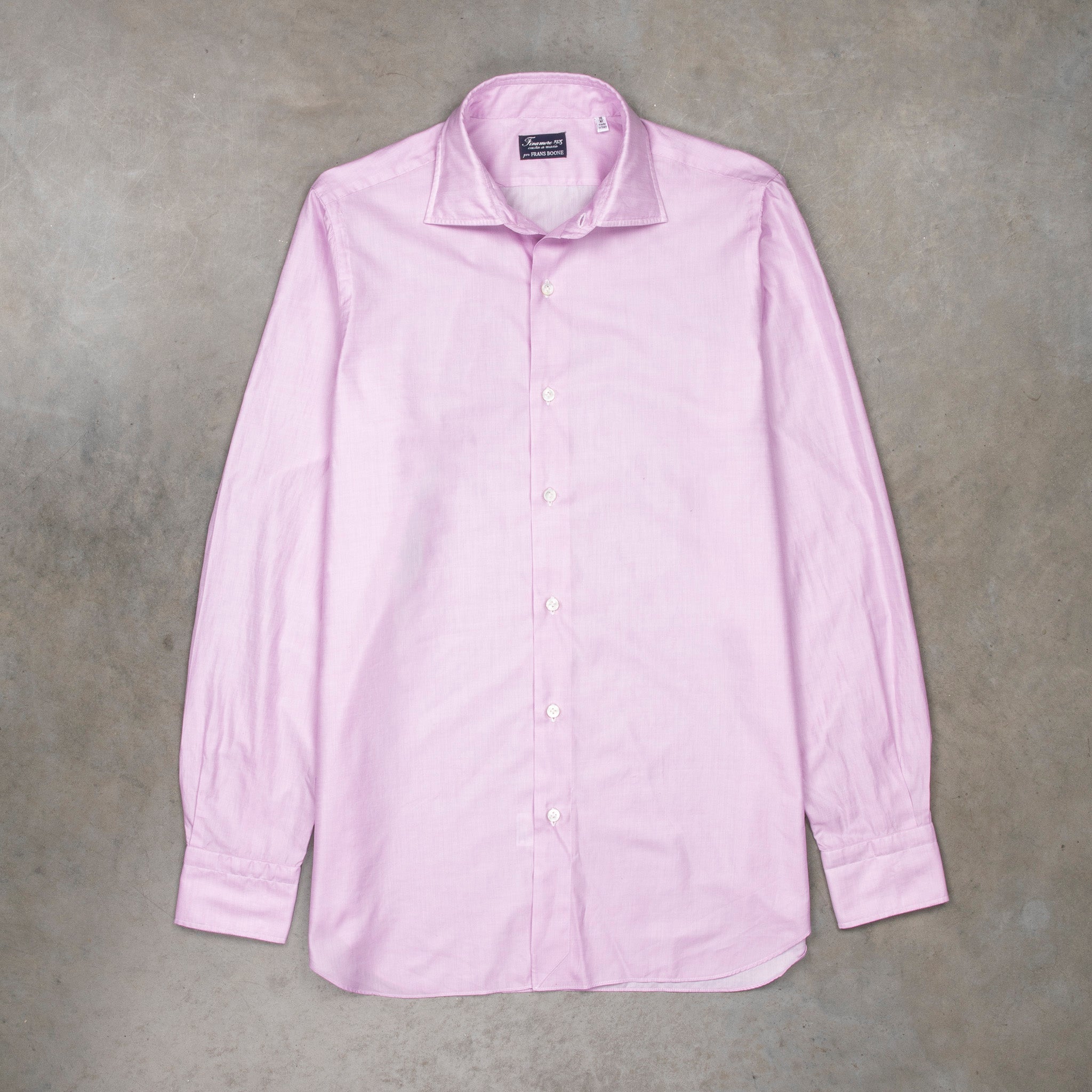 Finamore Milano Collo Luigi Carlo Riva 180&#39;s Twill Shirt Rosa Malva