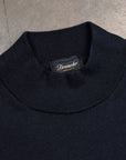 Drumohr Luxury 30G Cashmere Mock Neck Blu Notte