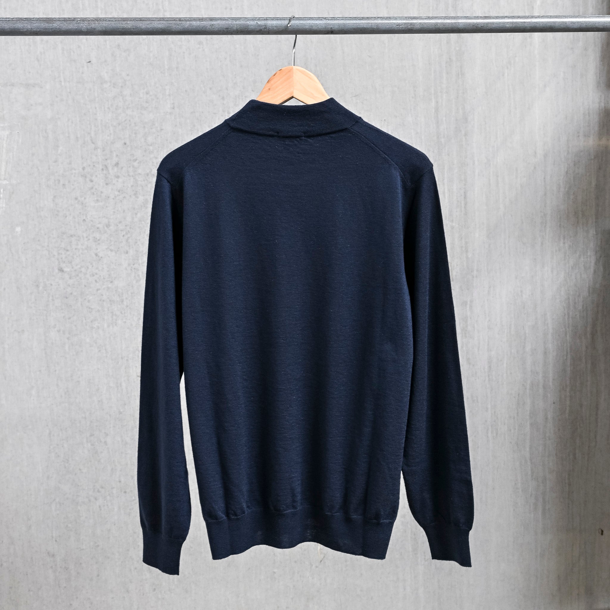 Drumohr Luxury 30G Cashmere Mock Neck Blu Notte