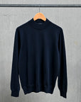 Drumohr Luxury 30G Cashmere Mock Neck Blu Notte