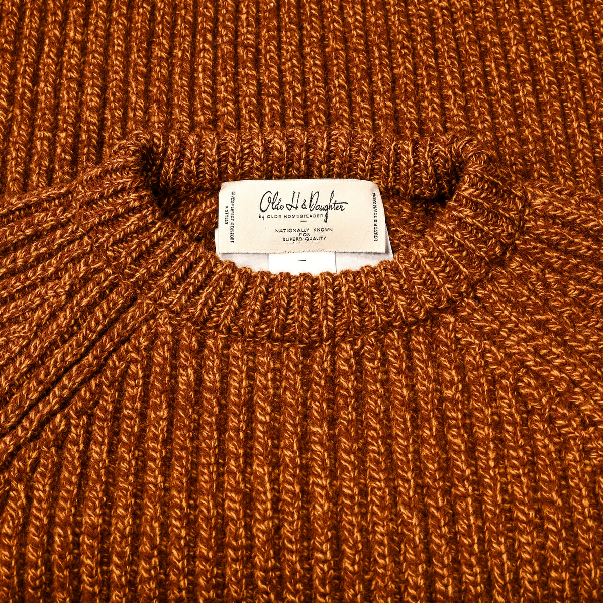 Olde H &amp; Daughter Mouline Wool Rib Crew Neck Clay