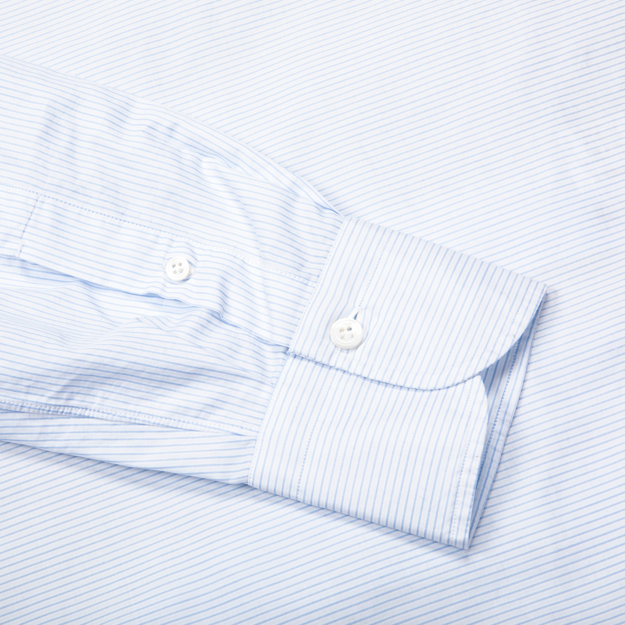 Finamore Milano Collo Luigi Carlo Riva 180&#39;s Twill Shirt Rigati Cielo