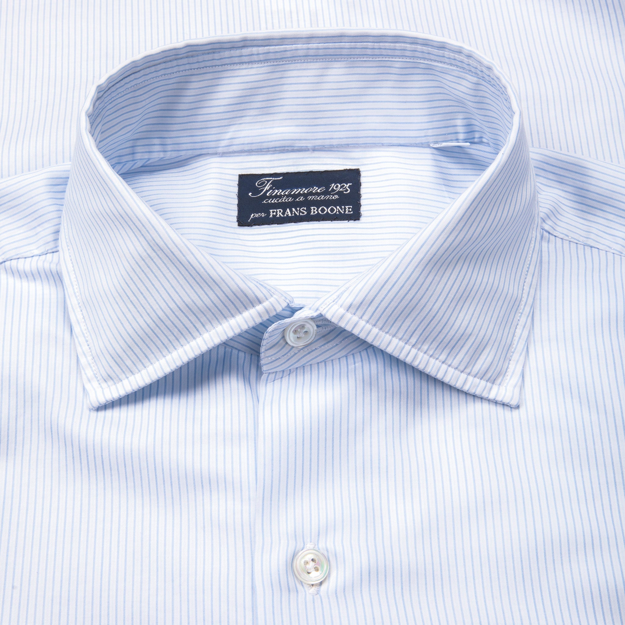 Finamore Napoli Collo Luigi Carlo Riva 180's Twill Shirt Rigati