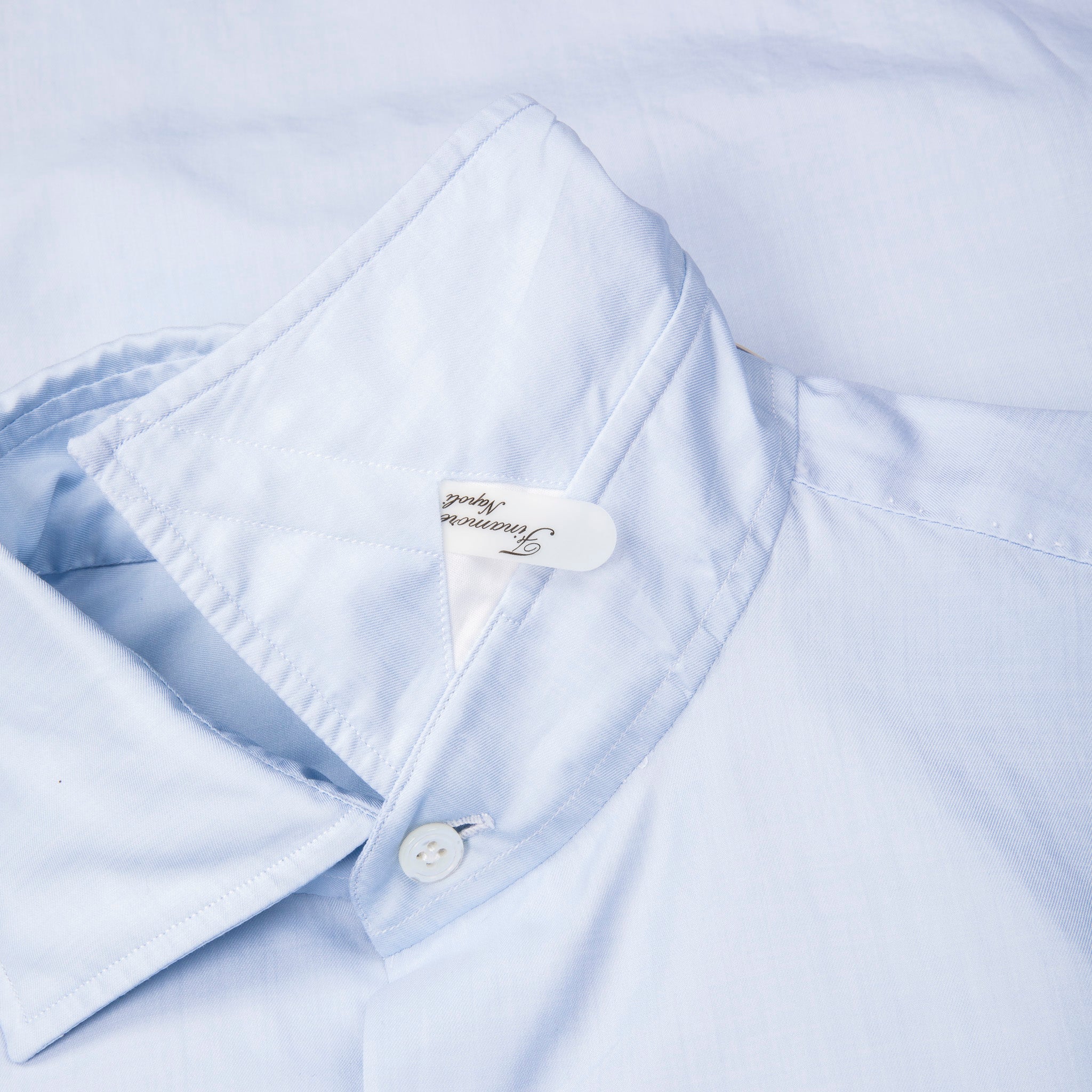 Finamore Napoli Collo Luigi Carlo Riva 180&#39;s Twill Shirt Azzurro