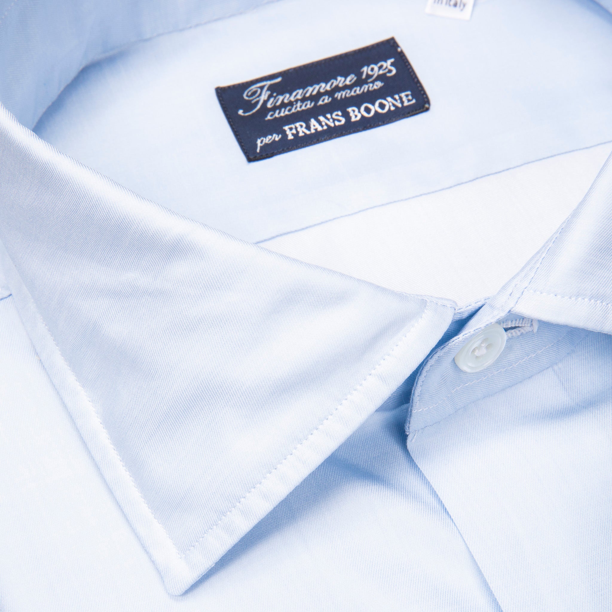 Finamore Napoli Collo Luigi Carlo Riva 180&#39;s Twill Shirt Azzurro