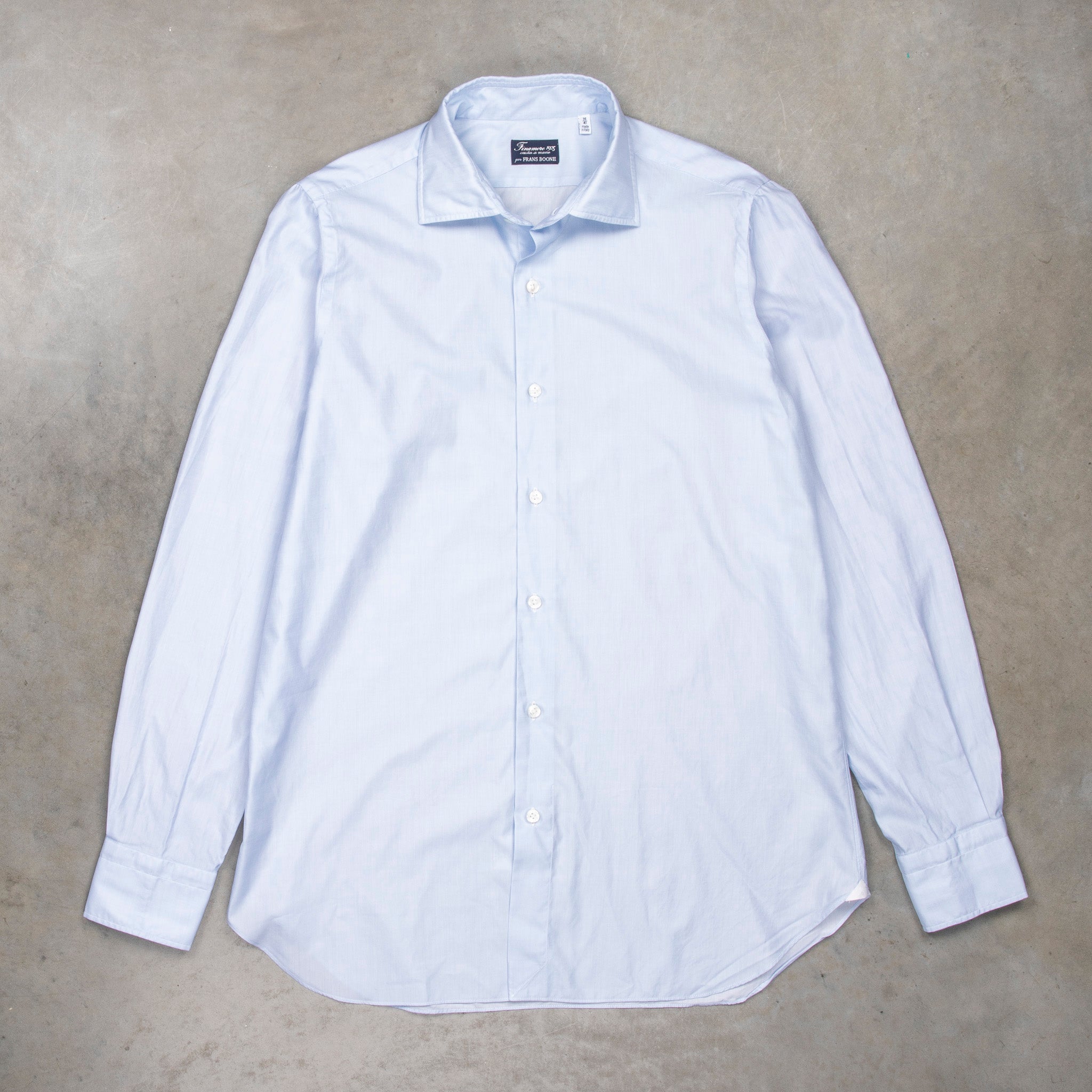Finamore Napoli Collo Luigi Carlo Riva 180&#39;s Twill Shirt Azzurro