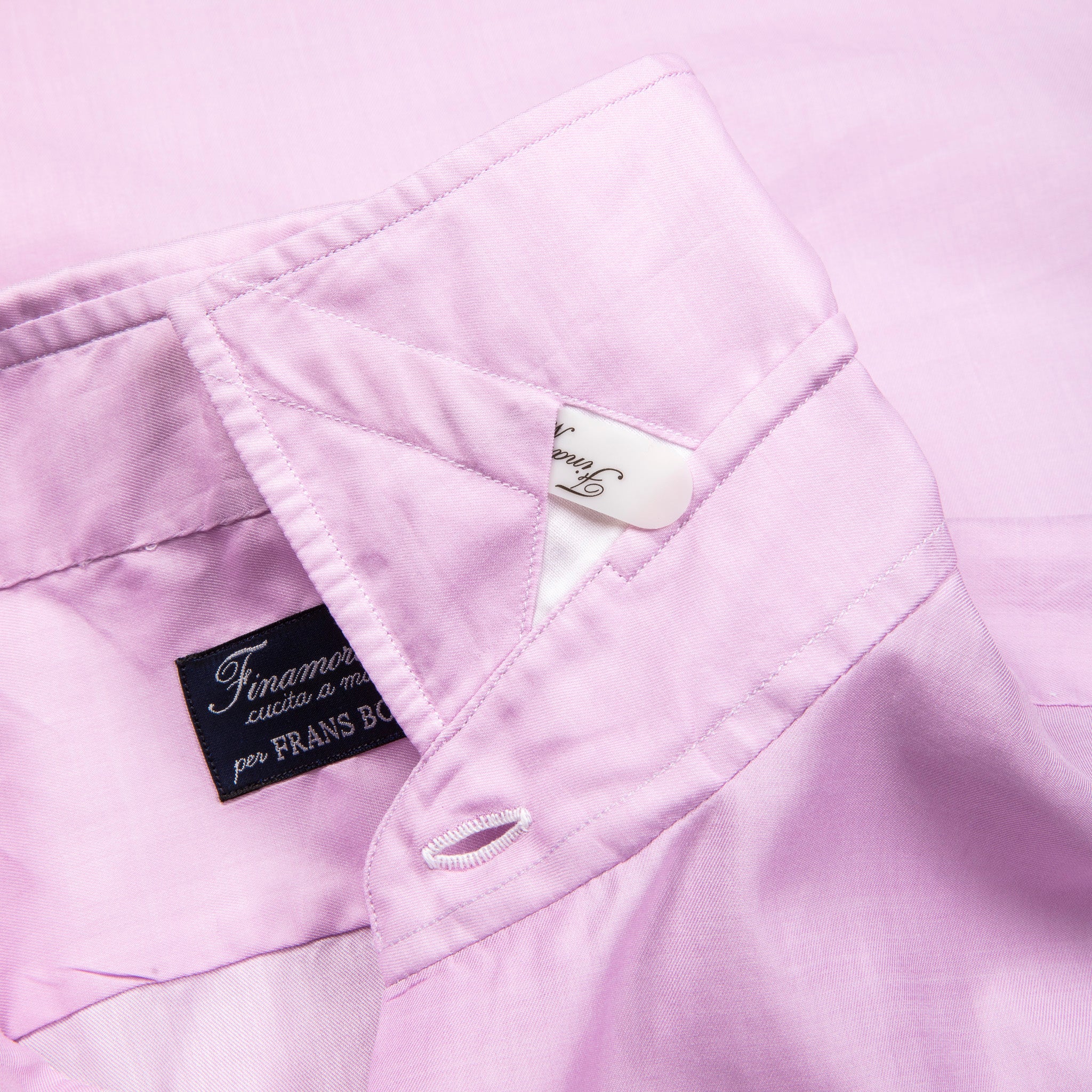 Finamore Milano Collo Luigi Carlo Riva 180&#39;s Twill Shirt Rosa Malva
